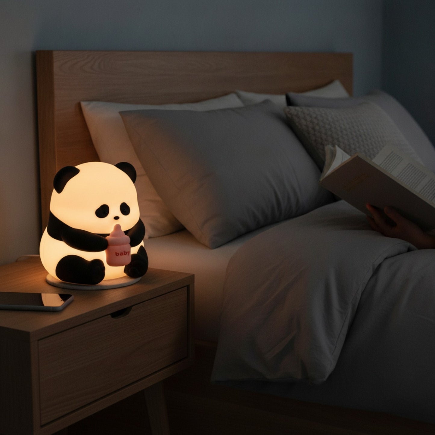 Veilleuse LED Panda Silicone Rechargeable - Décoration Kawaii & Cadeau Original