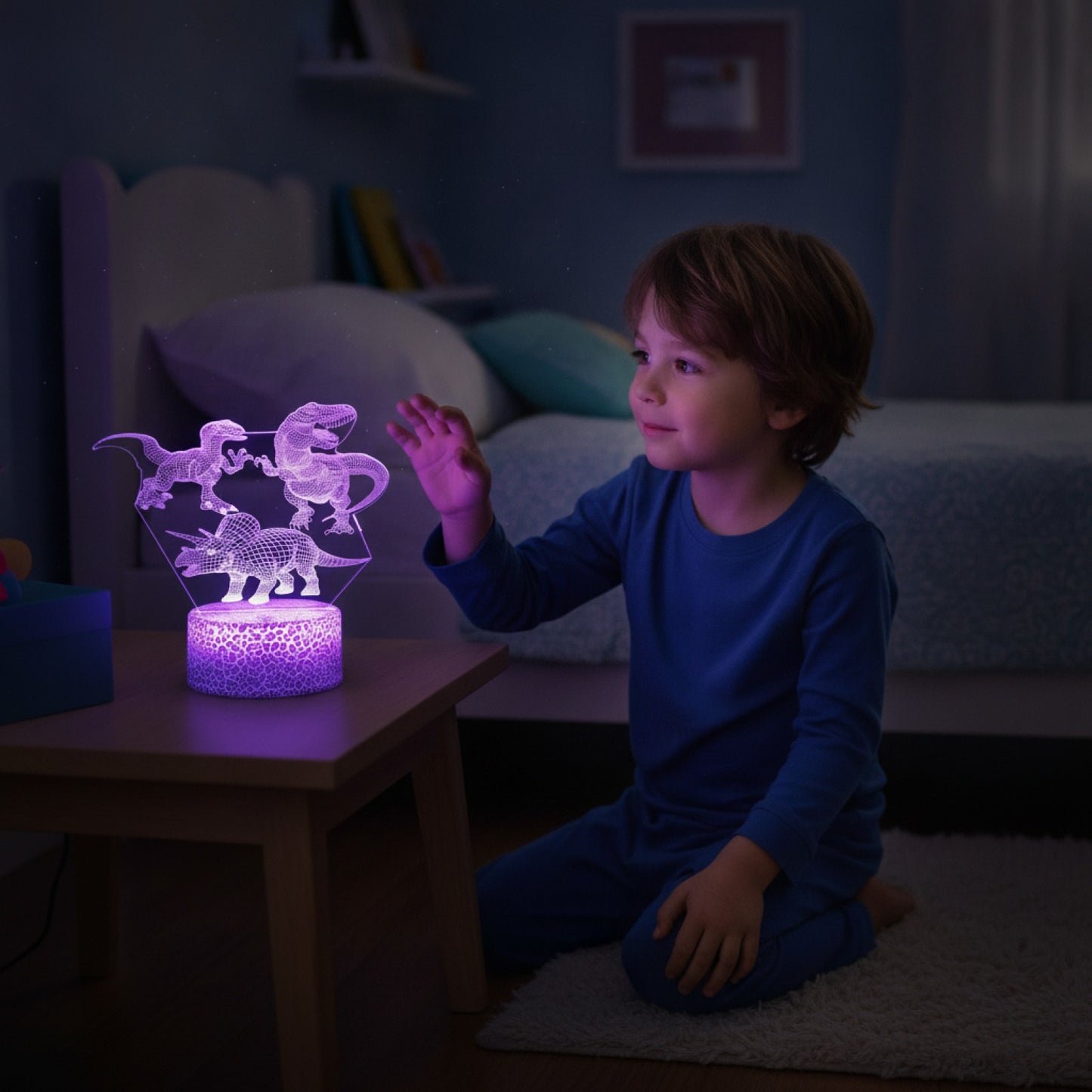 Veilleuse LED 3D Dinosaure Spinosaurus pour chambre enfant, cadeau d'anniversaire