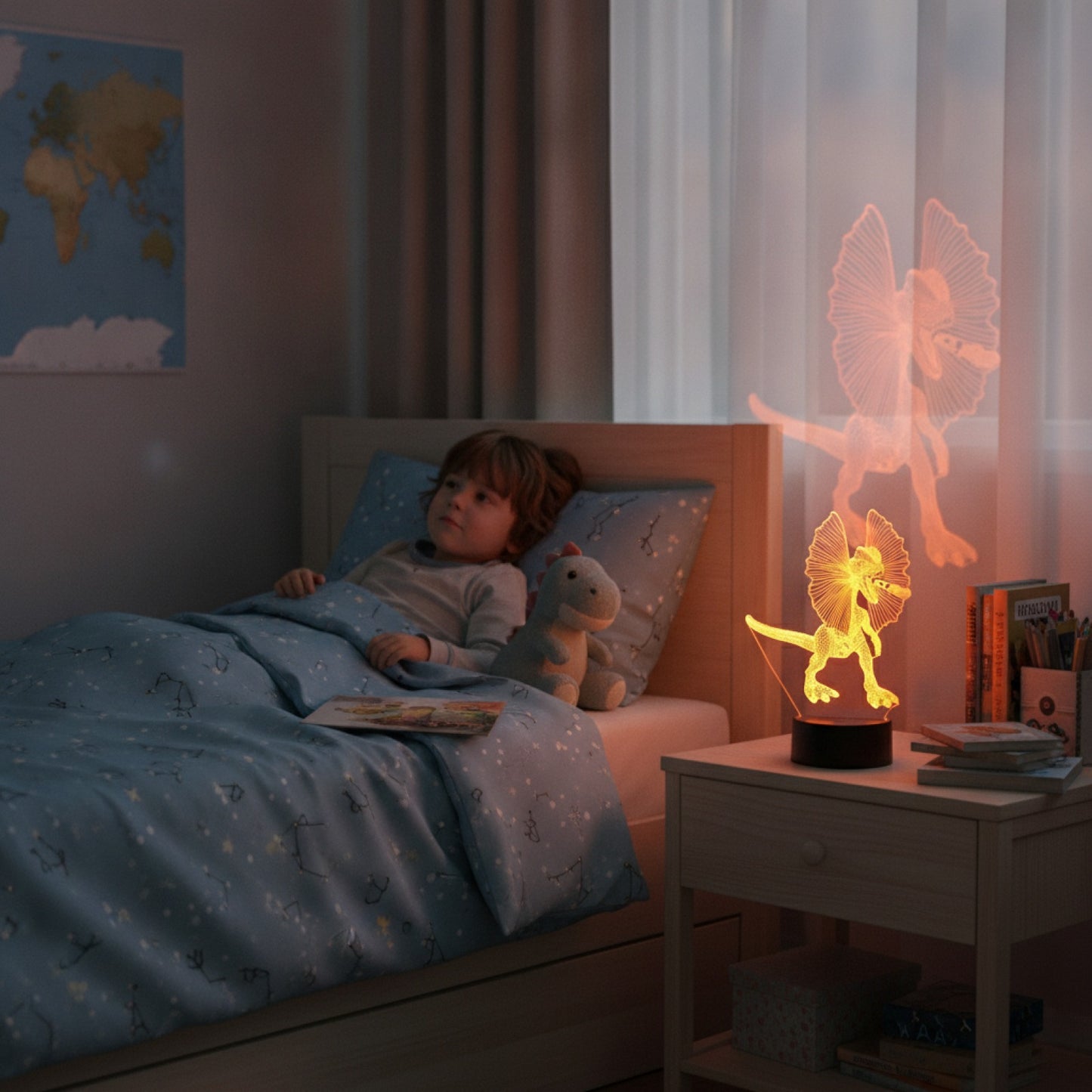 Veilleuse LED 3D Dinosaure Spinosaurus pour chambre d'enfant - Cadeau d'anniversaire