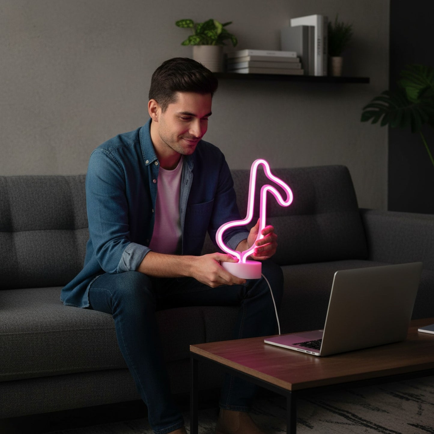Veilleuse Néon LED USB/Batterie - Décoration Lumineuse pour Fête, Anniversaire, Mariage