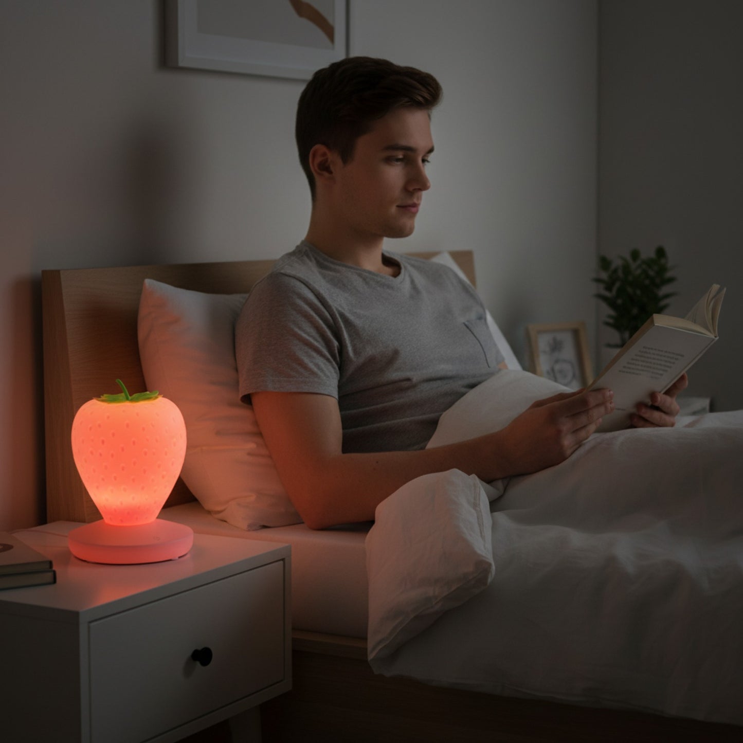 Veilleuse LED Fraise - Lampe de Chevet Idéale