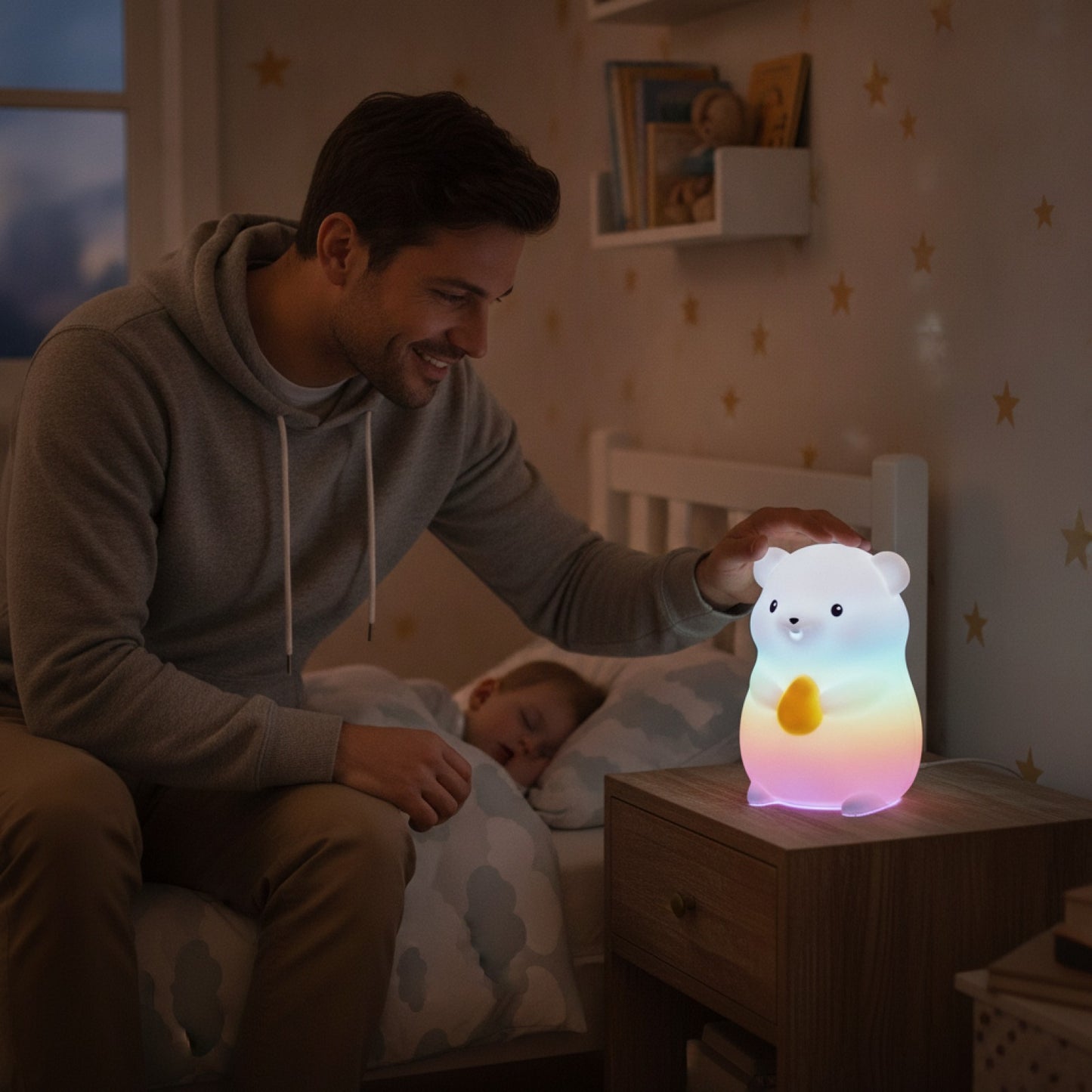 Veilleuse Animale en Silicone Rechargeable - Lampe de Chevet Douce pour Chambre d'Enfant