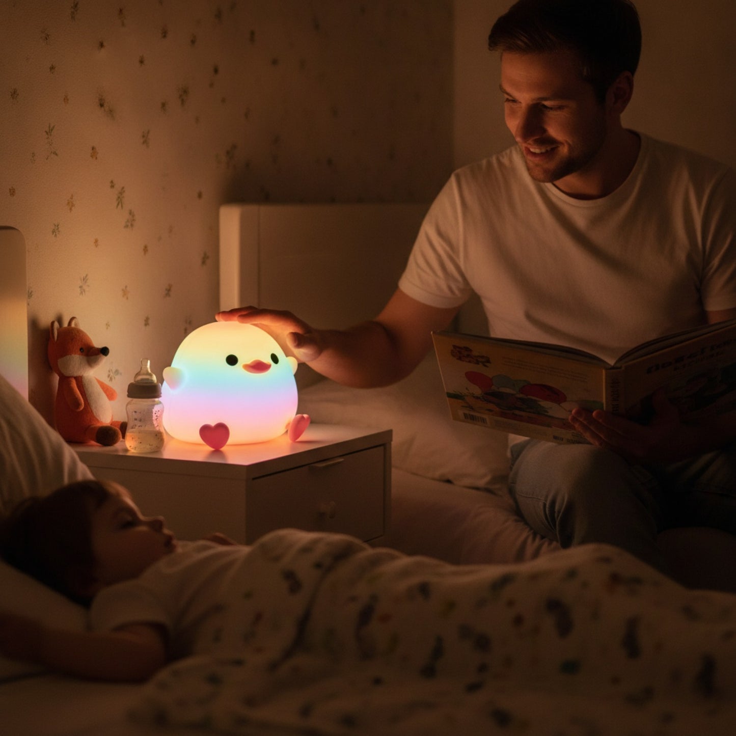 Veilleuse Silicone Animal Rechargeable - Lampe de Chevet Douce pour Chambre Enfant