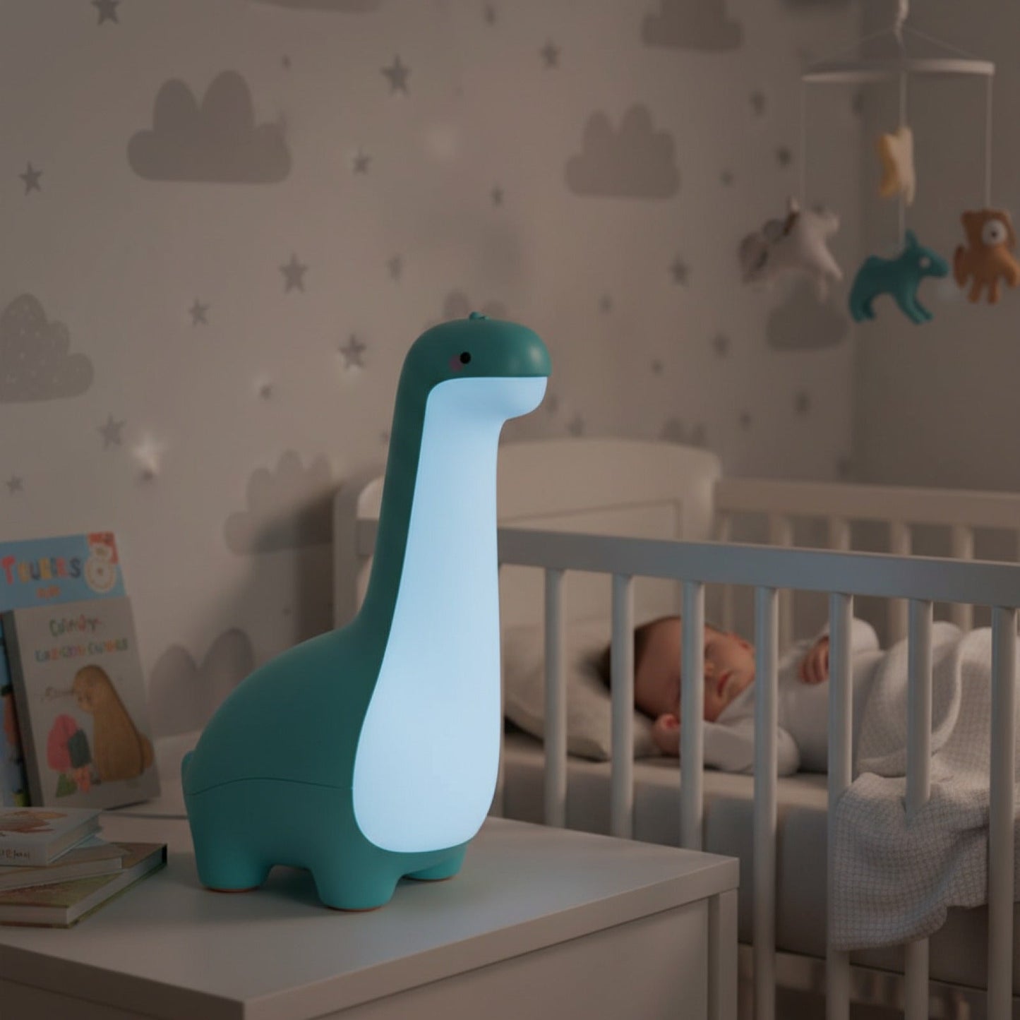 Veilleuse Dinosaure Nomade et Rechargeable - Douceur et Sécurité pour Bébé