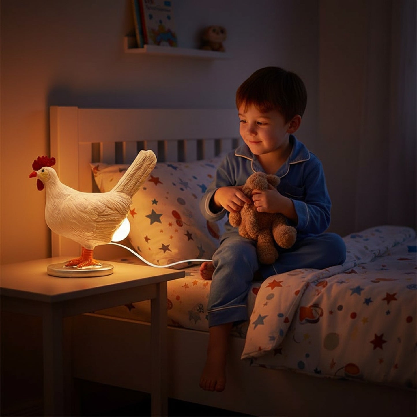Veilleuse LED Poussin Amusant - Cadeau Enfant & Décoration Fête Pâques