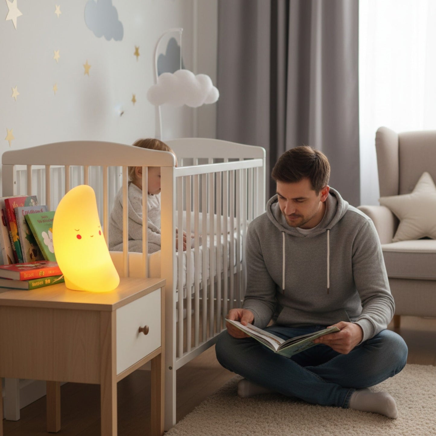 Veilleuse LED Mini Fantaisie Étoile & Lune - Décoration Chambre Bébé, Cadeau Enfant