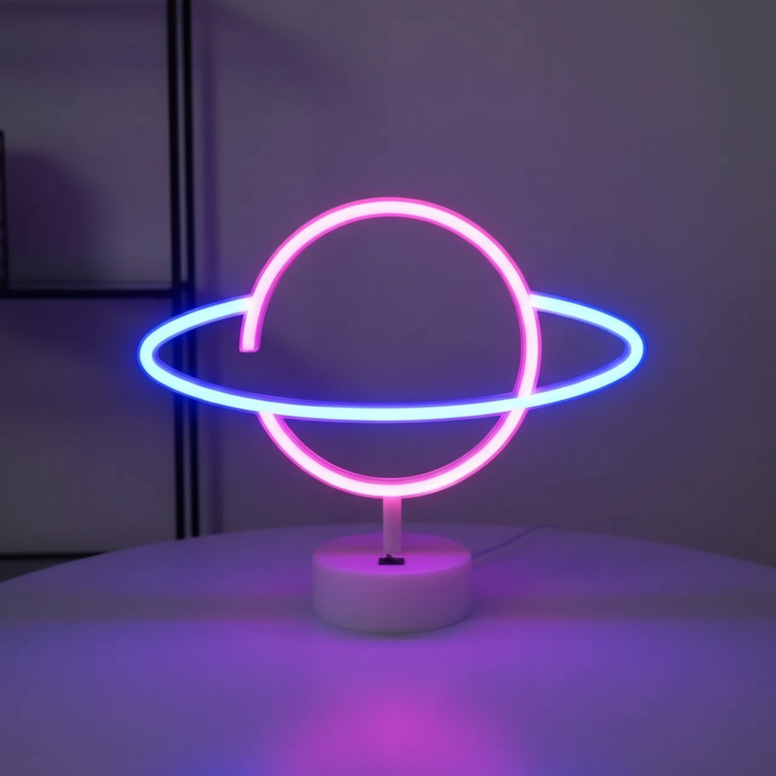 Veilleuse Planète Décorative Rose/Bleu - Lumière d'Ambiance USB/Piles