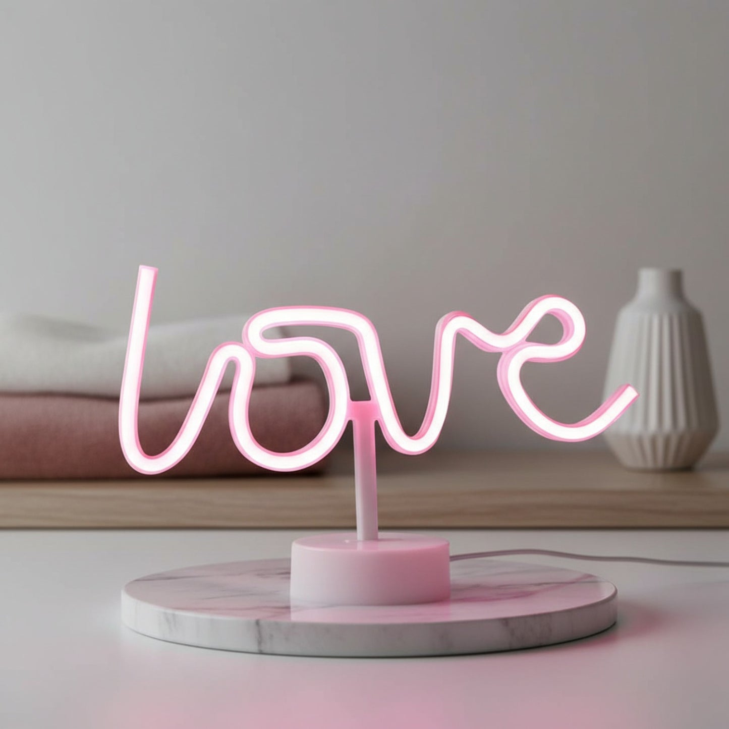 Veilleuse Néon LED "Love" USB/Batterie pour Décoration de Chambre, Fête, Mariage - Idée Cadeau Saint-Valentin