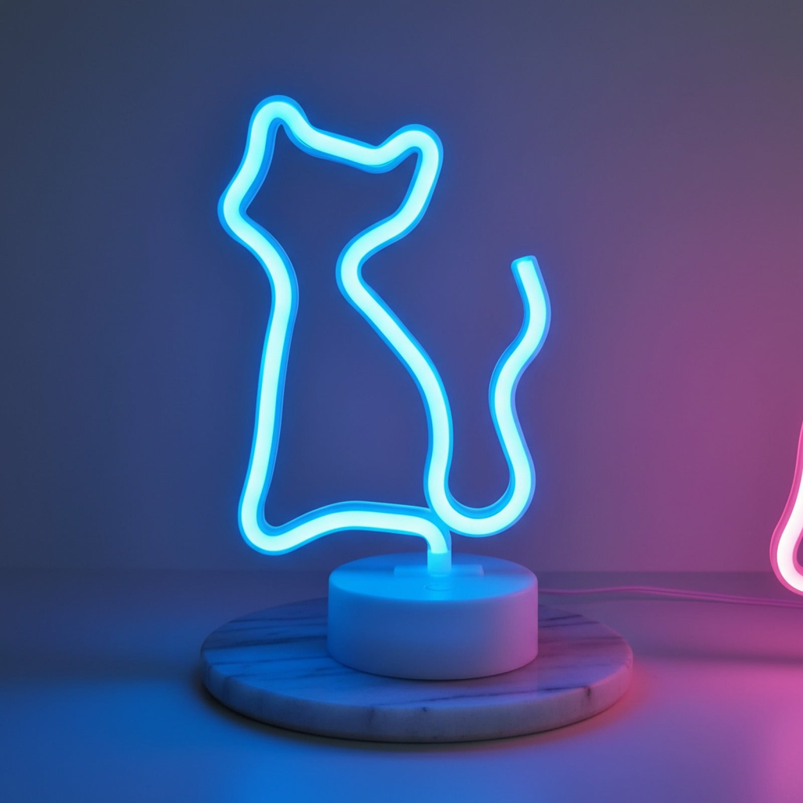 Veilleuse Néon LED Chat - Lumière d'Ambiance USB/Batterie pour Chambre et Fête