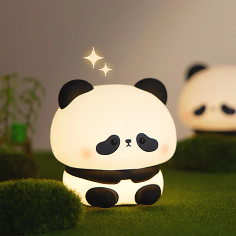 Veilleuse Panda LED Silicone Rechargeable USB - Lampe de Nuit Tactile Cadeau Enfant