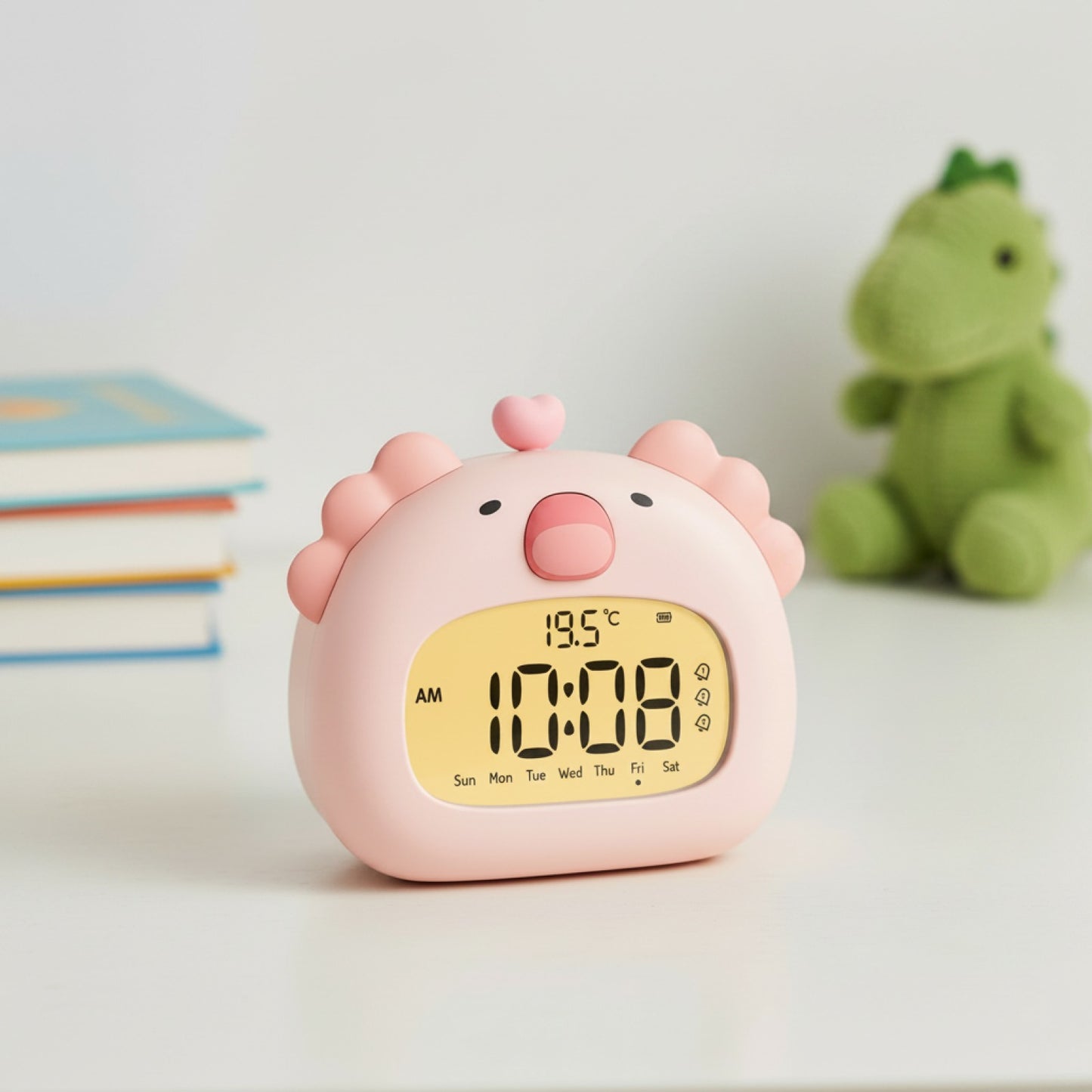 Veilleuse Réveil LED Enfant Mignon Capybara avec Affichage Température Rechargeable