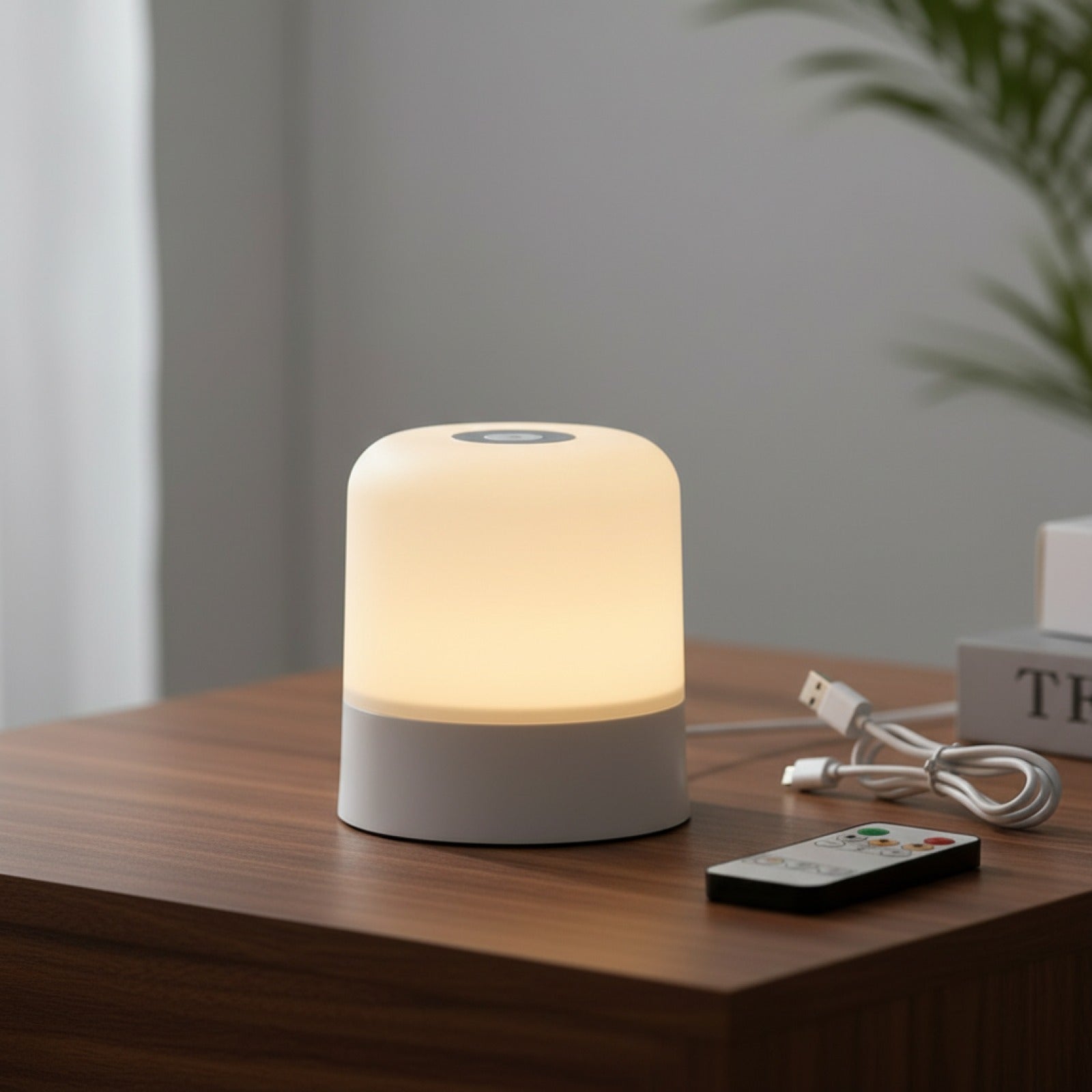 Veilleuse Tactile Rechargeable RGB Dimmable avec Télécommande - Lampe d'Ambiance pour Chambre et Salon