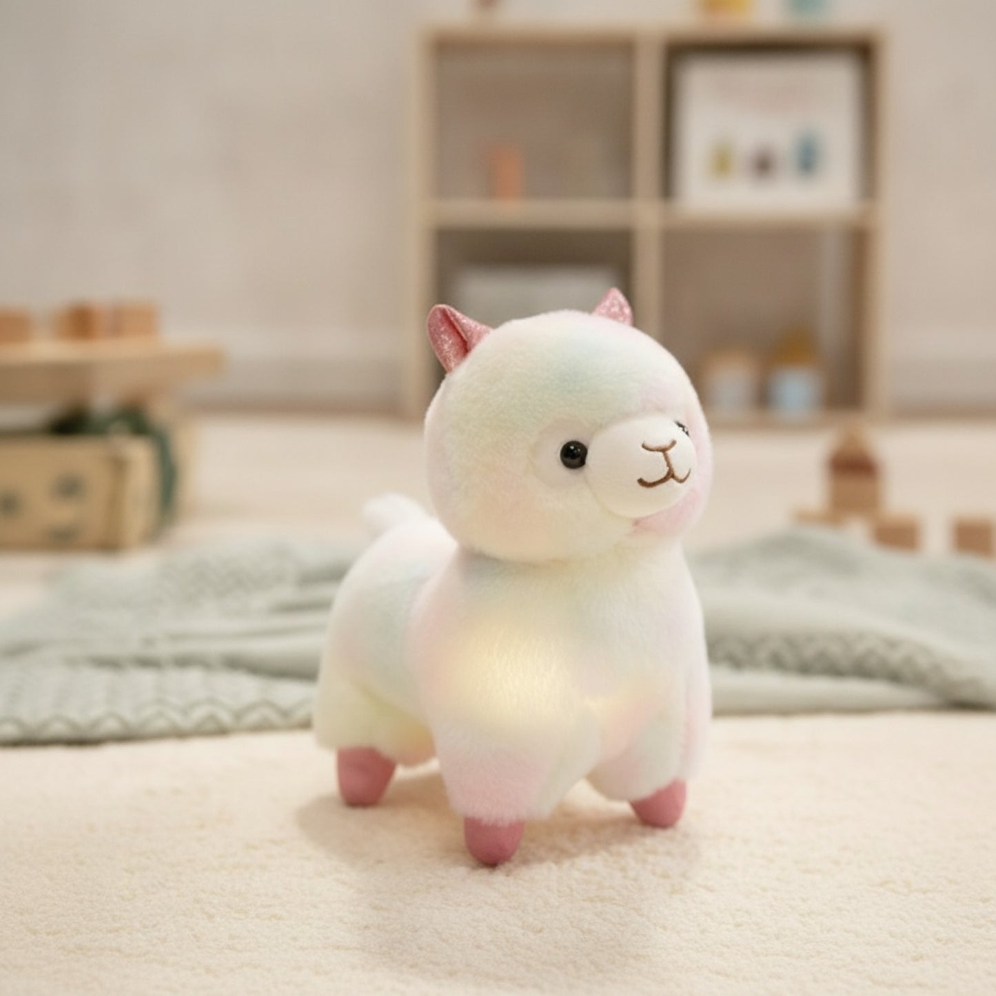 Veilleuse Peluche Alpaga Lumineuse 27cm - Douce et Réconfortante pour Enfants