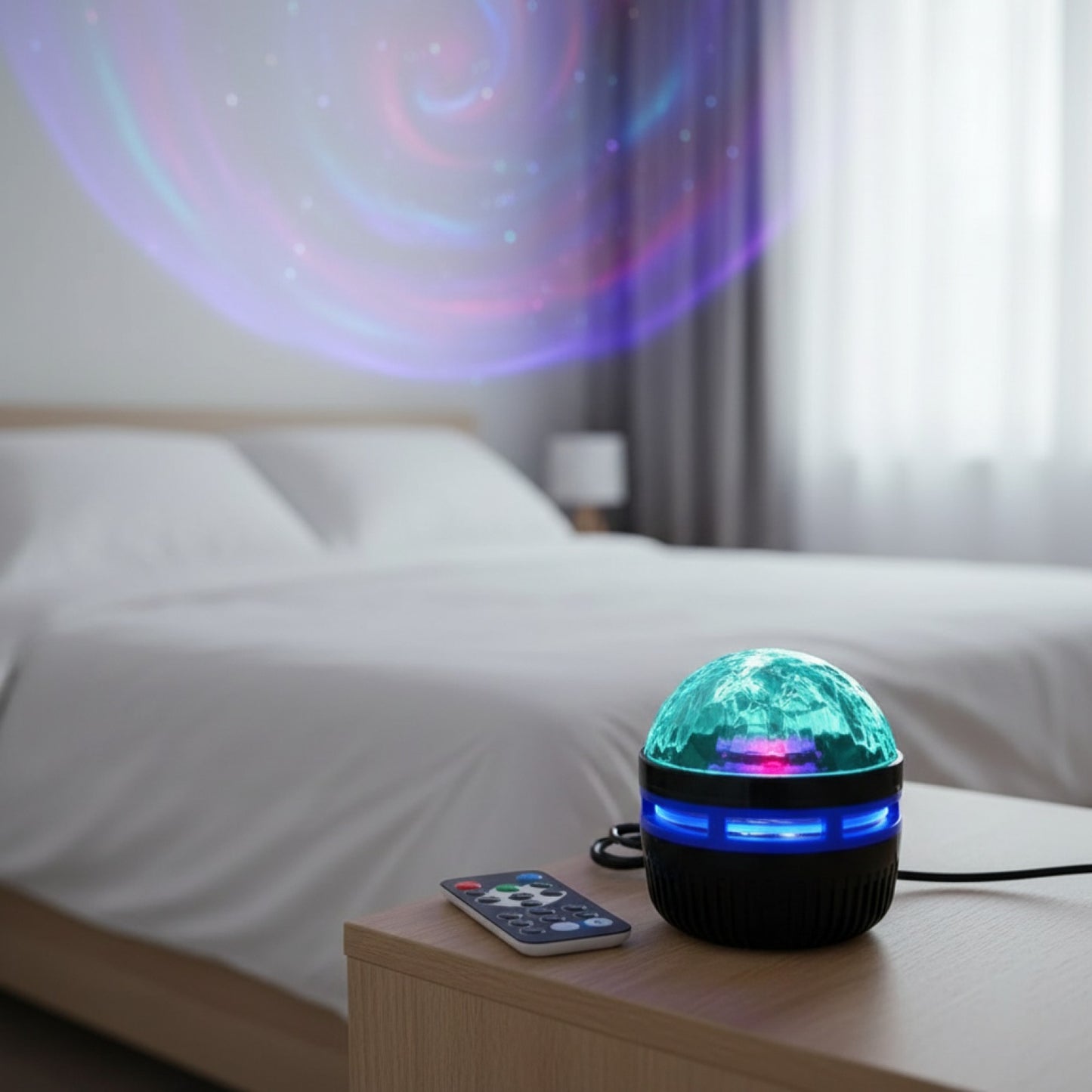 Veilleuse Projecteur Galaxie USB Aurora 360° Rotatif avec Télécommande - Décoration Ambiance Salon & Chambre