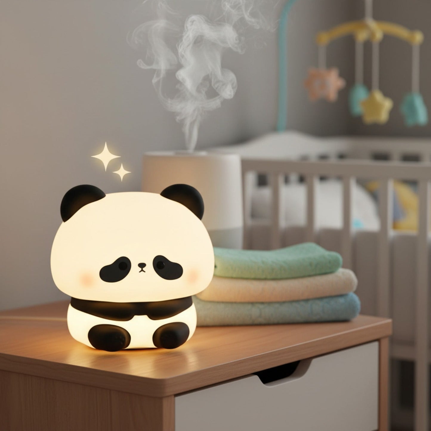 Veilleuse Panda LED Silicone Rechargeable USB - Lampe de Nuit Tactile Cadeau Enfant