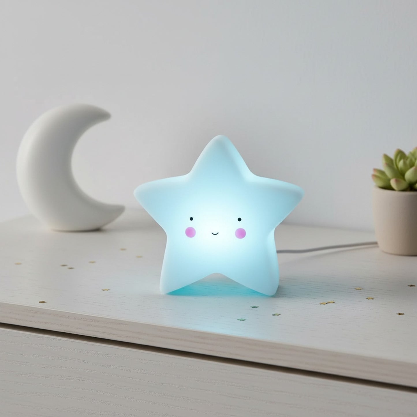 Veilleuse LED Mini Fantaisie Étoile et Lune - Décoration Chambre Bébé & Cadeau Enfant
