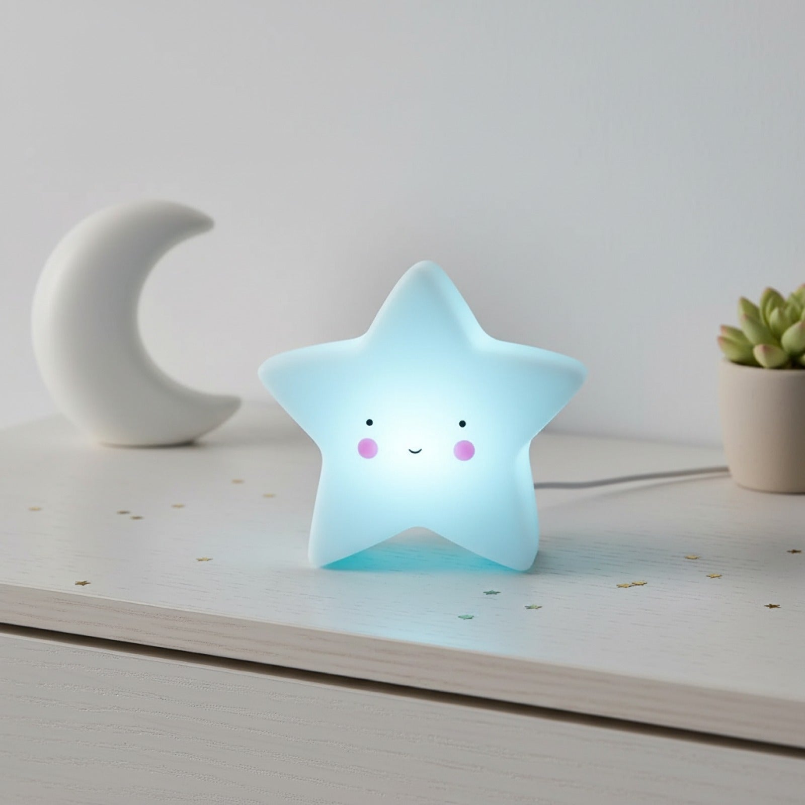 Veilleuse LED Mini Fantaisie Étoile et Lune - Décoration Chambre Bébé & Cadeau Enfant