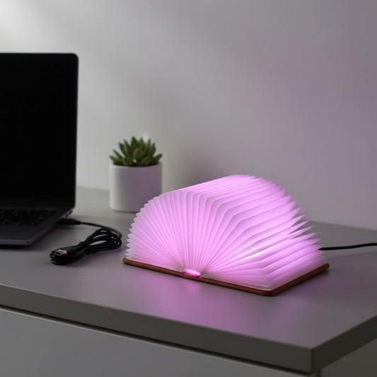 Veilleuse LED Créative Pliable RGB Rechargeable USB, Lampe Livre Décorative pour Chambre, Bureau - Cadeau Anniversaire Enfant