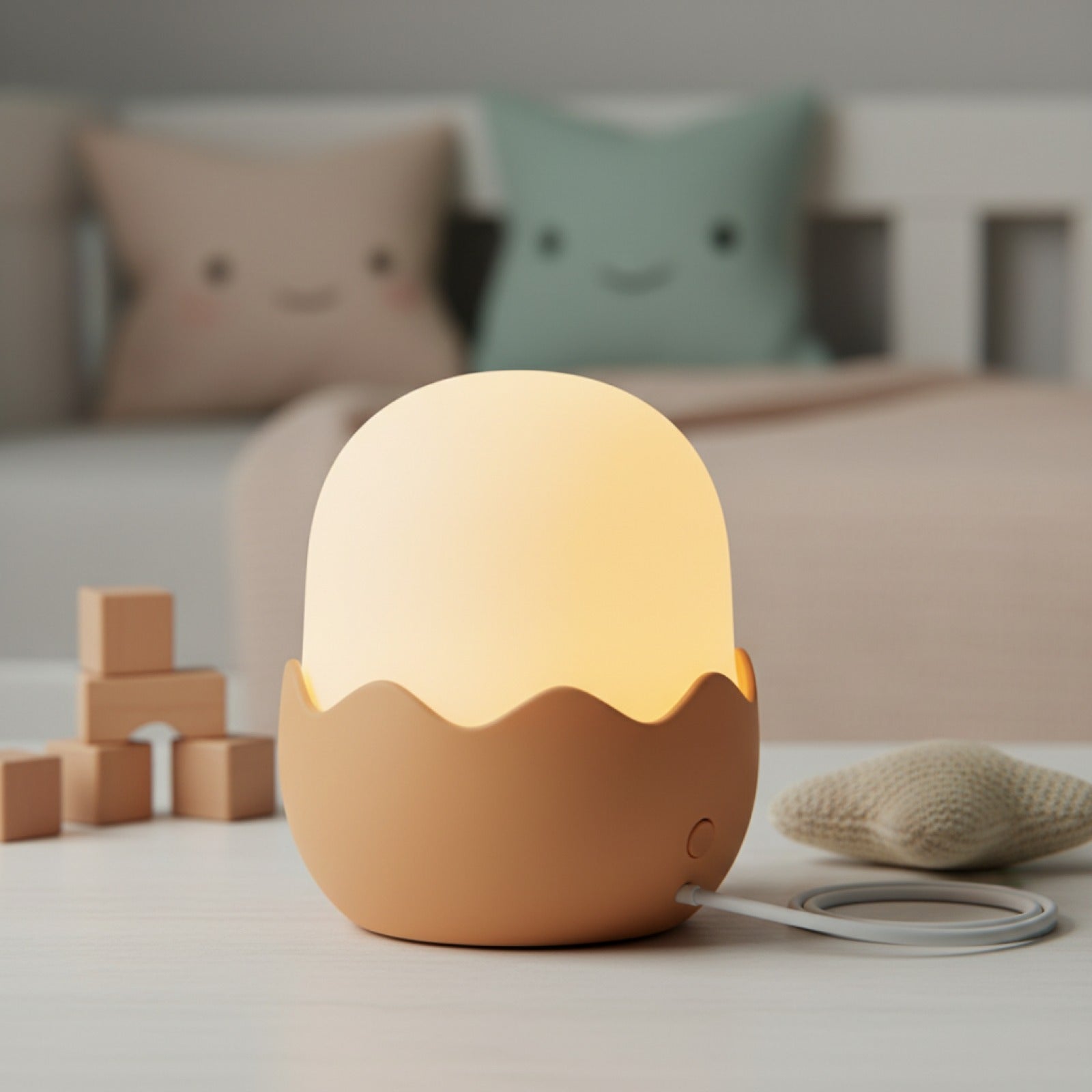 Veilleuse LED Poule en forme d'œuf - Lumière Chaude Réglable et Rechargeable