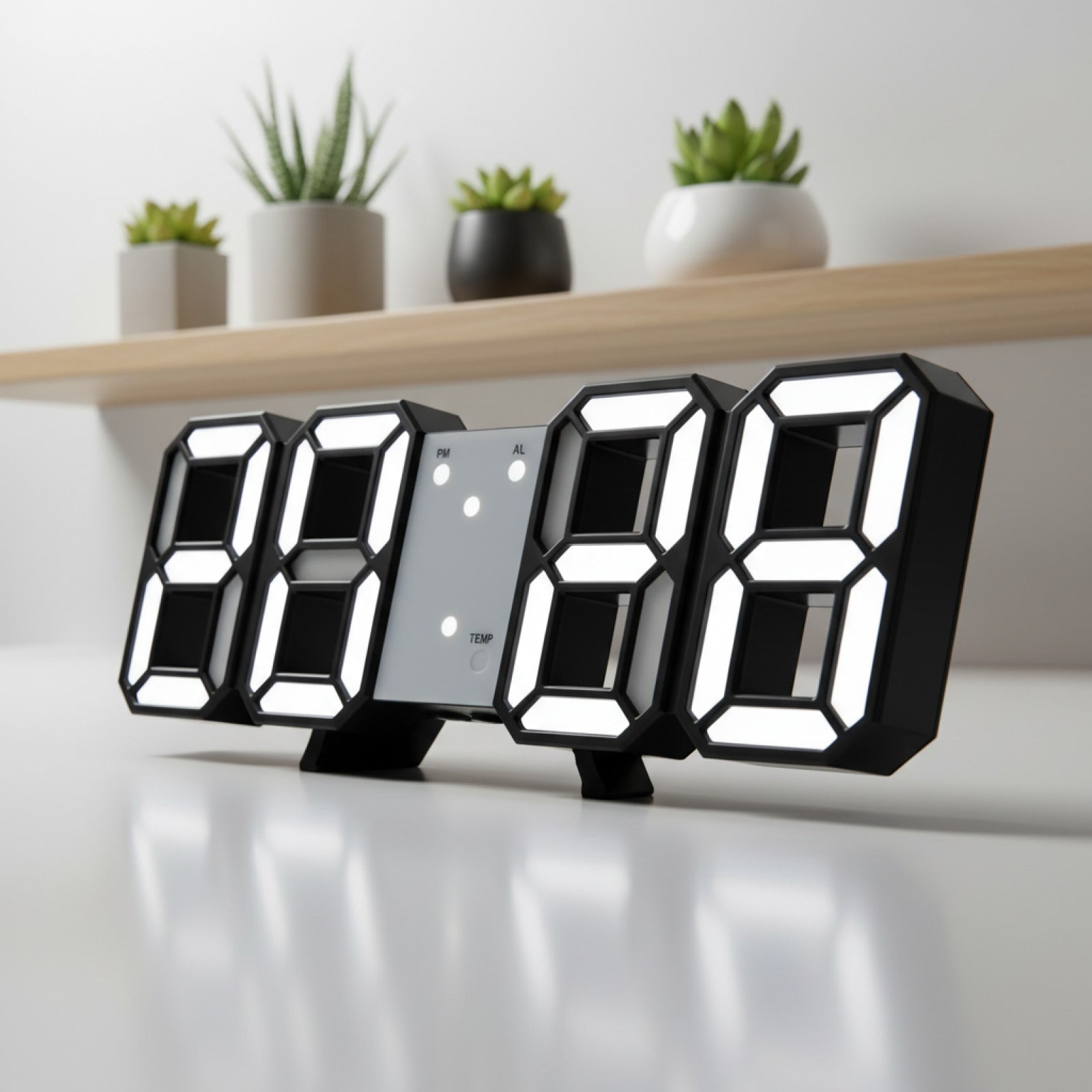 Veilleuse Horloge Murale LED Digitale 3D : Affichage Heure, Date et Température