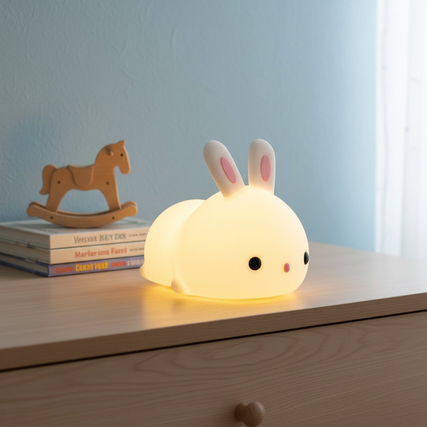 Veilleuse Lapin Câlin Tactile et Rechargeable pour Enfant