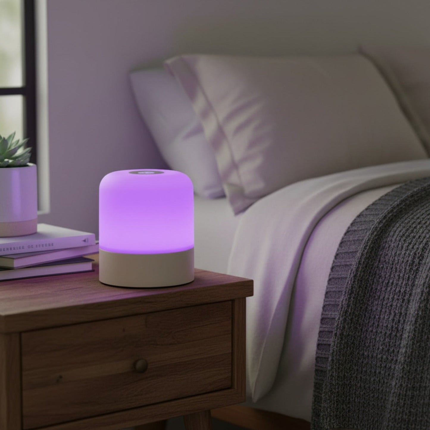 Veilleuse LED Tactile Rechargeable RGB avec Télécommande - Lampe d'Ambiance Dimmable pour Chambre et Salon