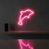 Veilleuse LED Néon Rose Dauphin - Décoration Murale Artificielle pour Chambre, Bar, Fête - USB/Batterie