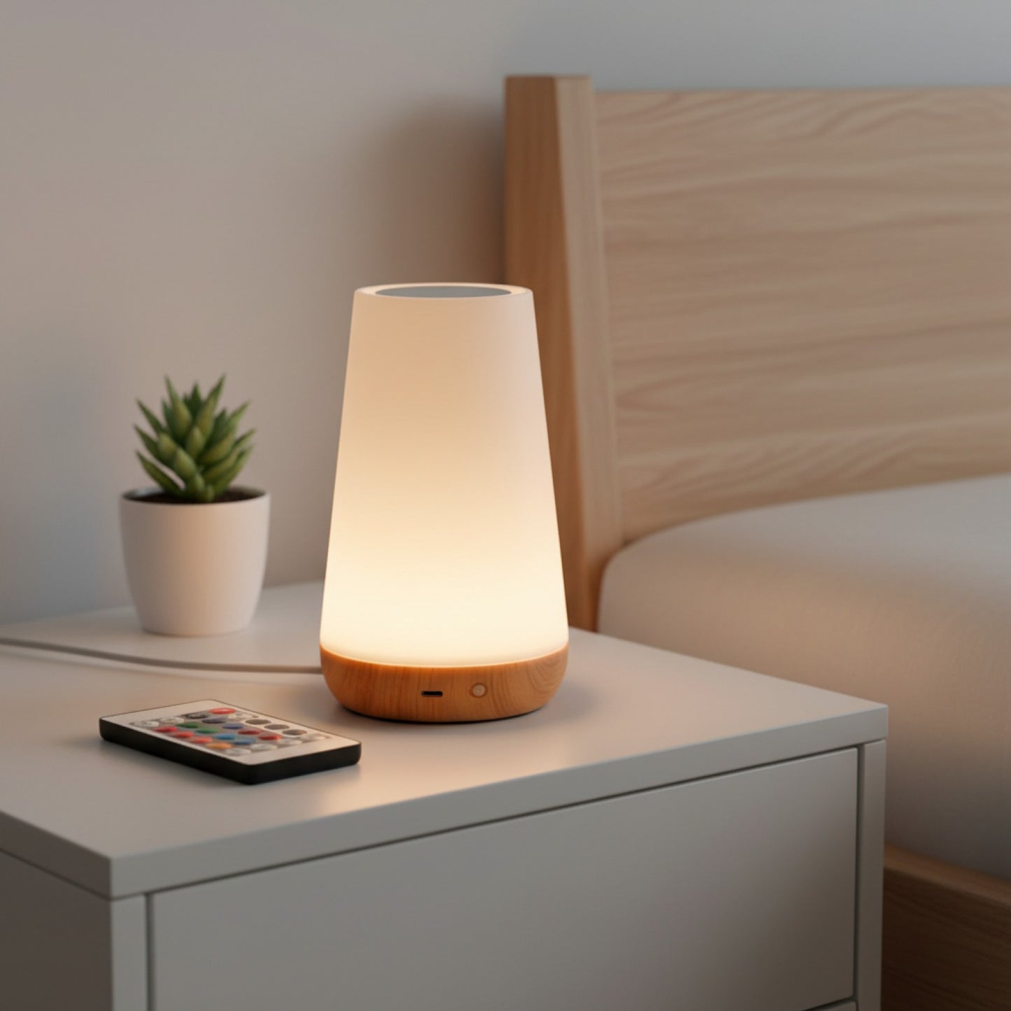 Veilleuse LED Tactile Rechargeable USB, Lampe de Chevet Portable avec 13 Couleurs RVB