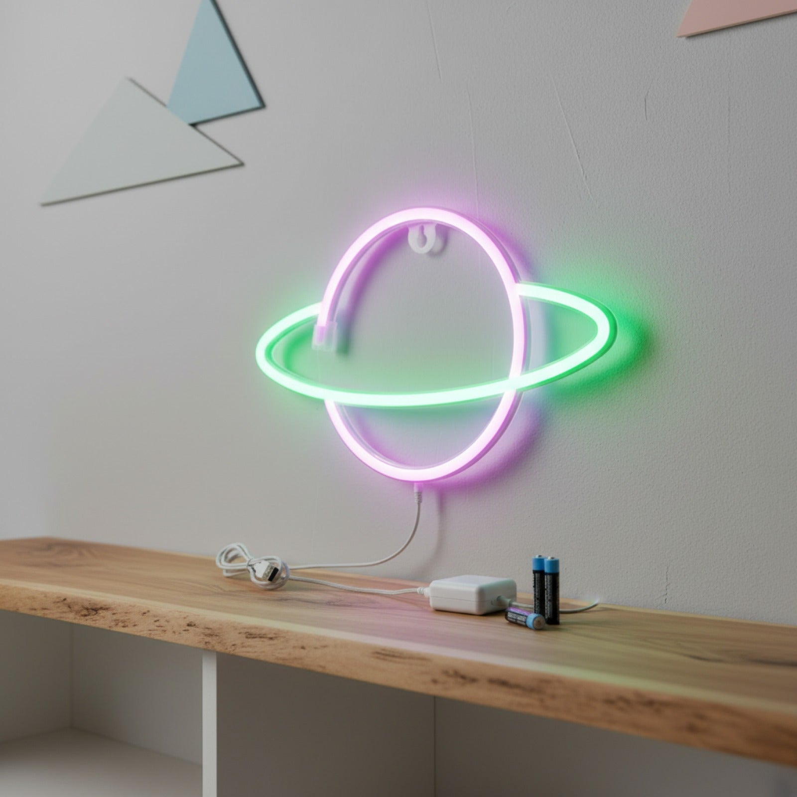 Veilleuse Décorative Cosy Planète pour Chambre - Rose/Bleu - Thème Fête, Cadeau Garçon - Alimentation USB/Piles