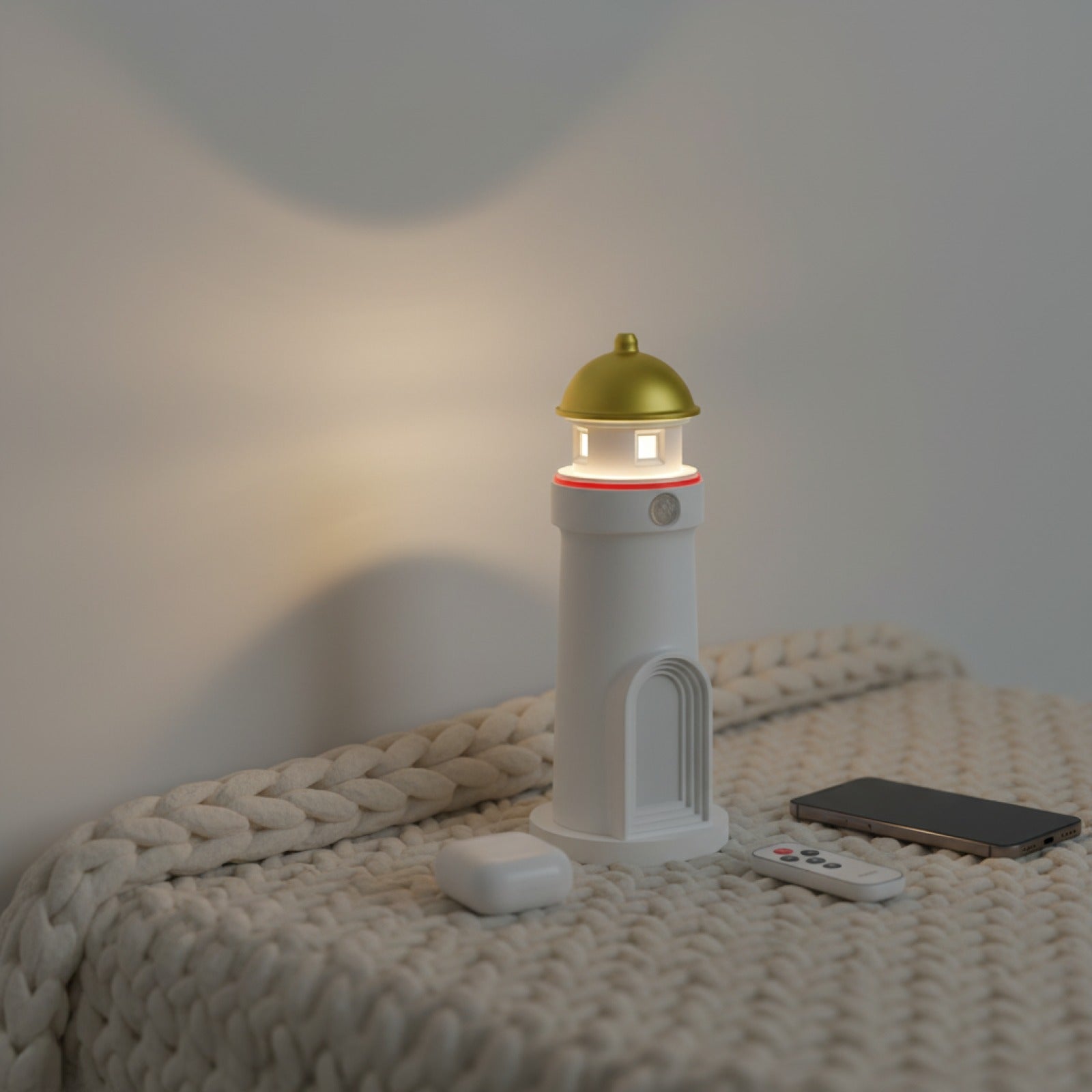 Veilleuse Projecteur Phare avec Musique Bluetooth et Capteur de Mouvement - Lumière d'Ambiance Cadeau Idéal