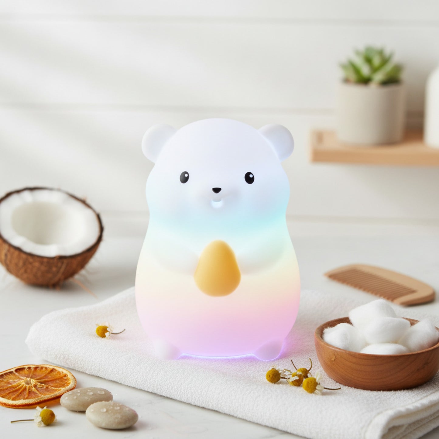 Veilleuse Animale en Silicone Rechargeable - Lampe de Chevet Douce pour Chambre d'Enfant