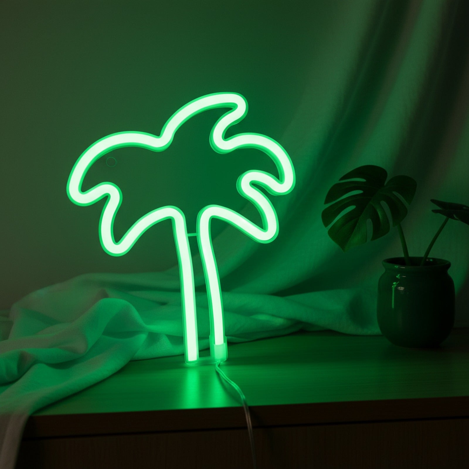 Veilleuse Néon LED Palmier - Ambiance Tropicale Moderne