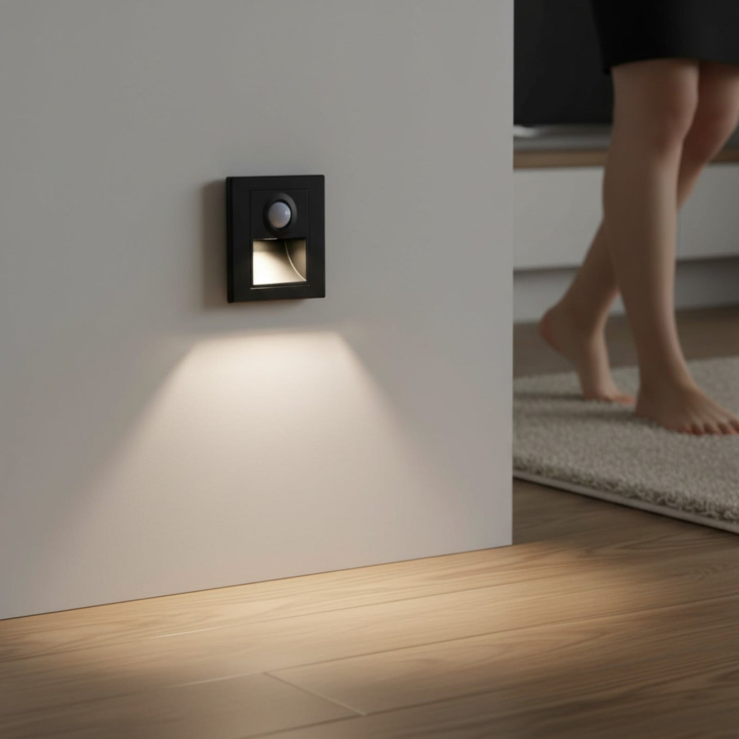 Veilleuse LED Murale avec Détecteur de Mouvement et Luminosité AC 110-240V