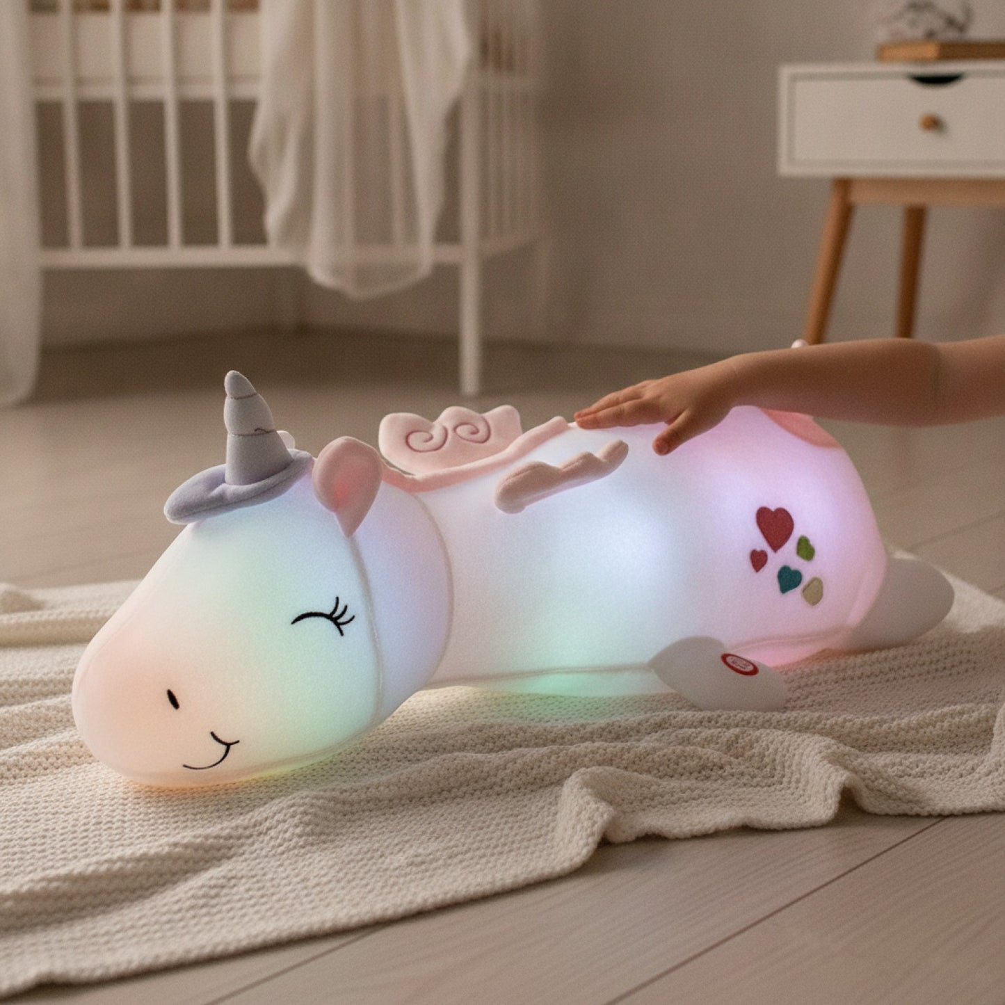 Veilleuse Peluche Licorne Lumineuse LED 120cm - Cadeau Enfant Doux et Magique