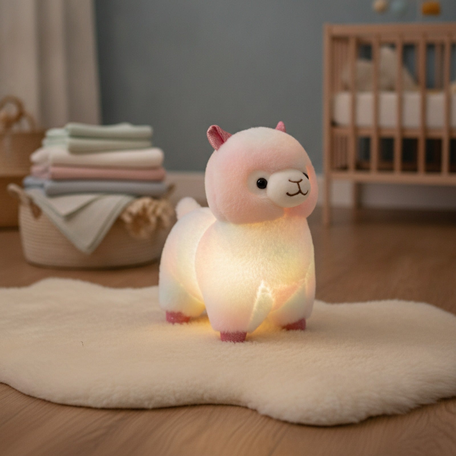 Veilleuse Peluche Alpaga Lumineuse 27cm - Douce et Réconfortante pour Enfants