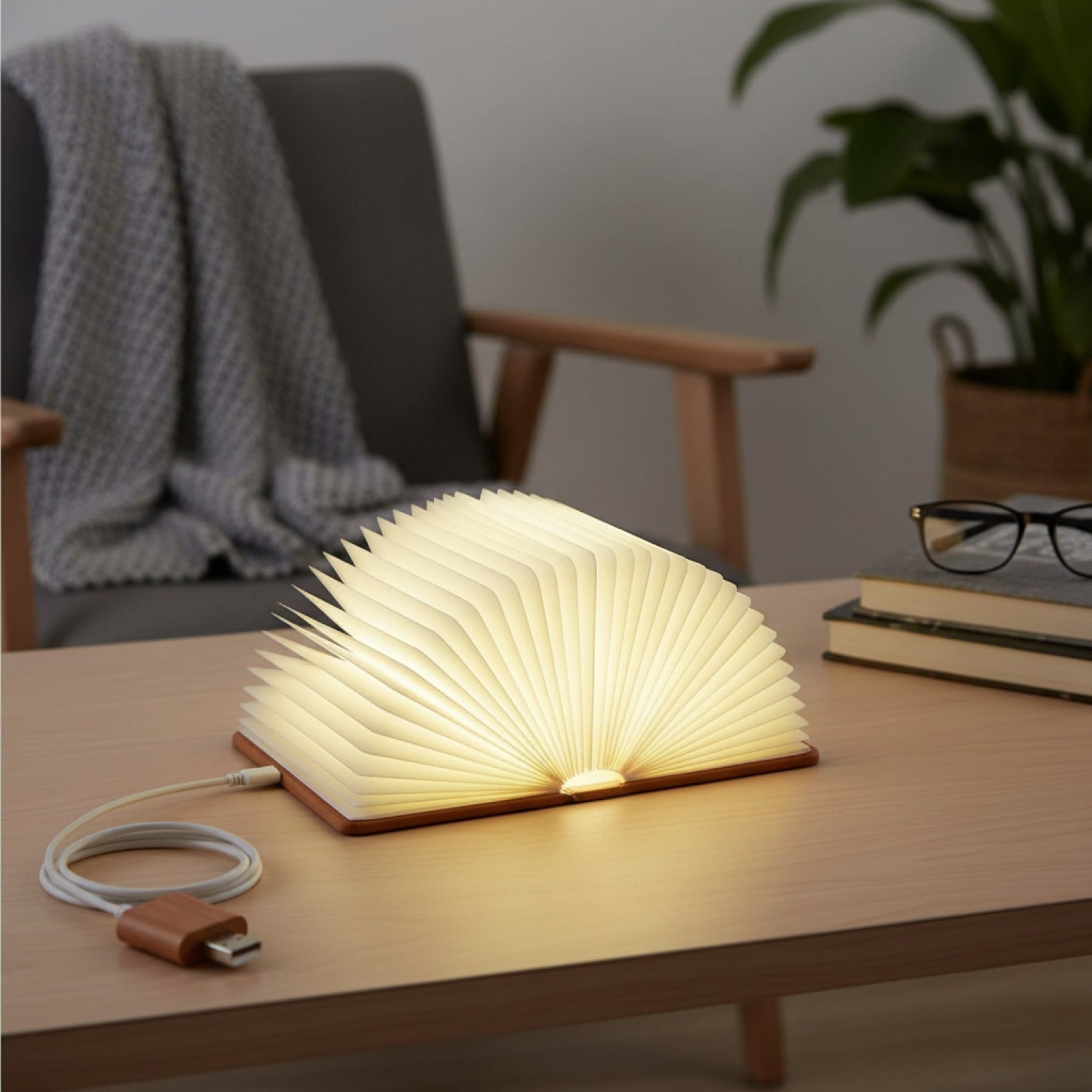 Veilleuse LED Créative Pliable RGB Rechargeable USB, Lampe Livre Décorative pour Chambre, Bureau - Cadeau Anniversaire Enfant