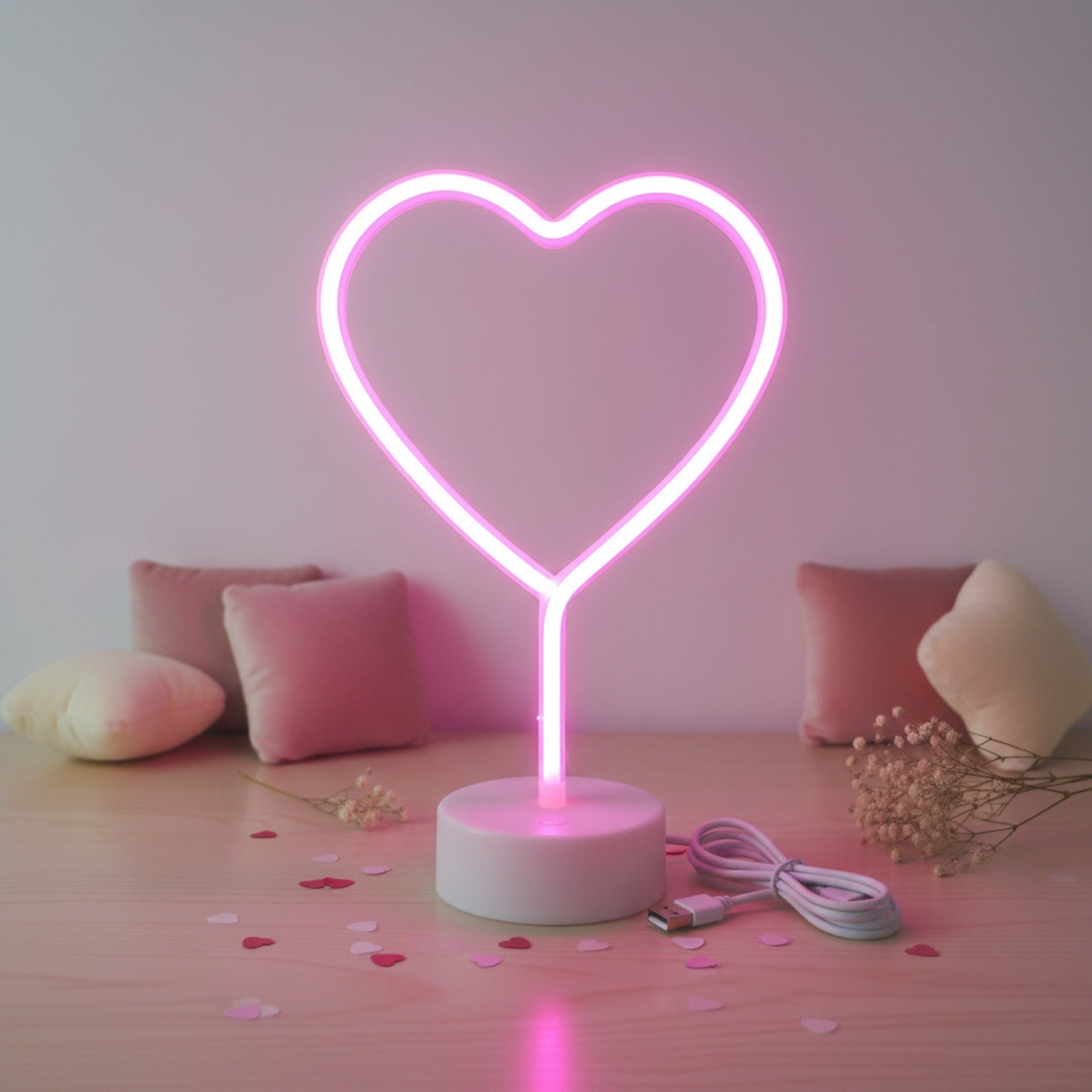 Veilleuse Néon LED - Décoration Lumineuse pour Fête, Anniversaire, Saint-Valentin