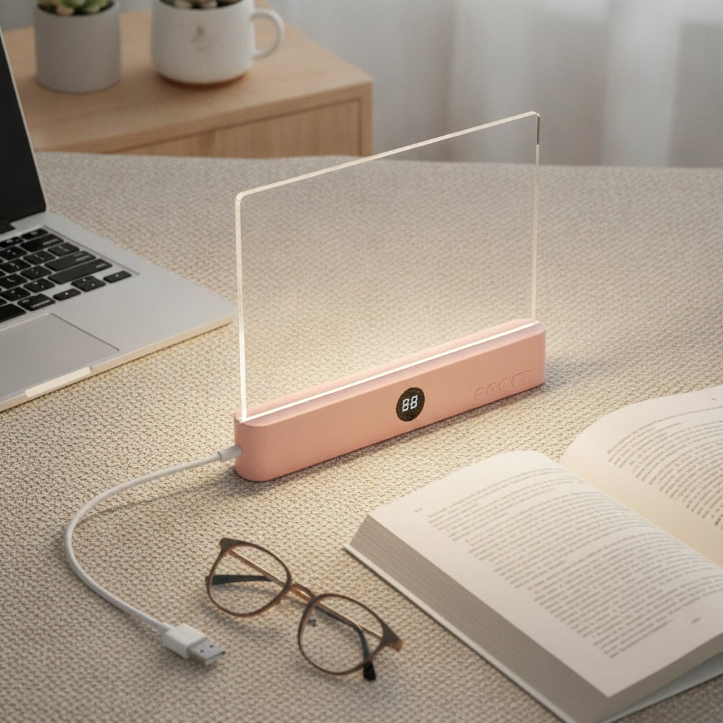 Veilleuse LED Plate Rechargeable USB - Lampe de Lecture avec Protection Oculaire