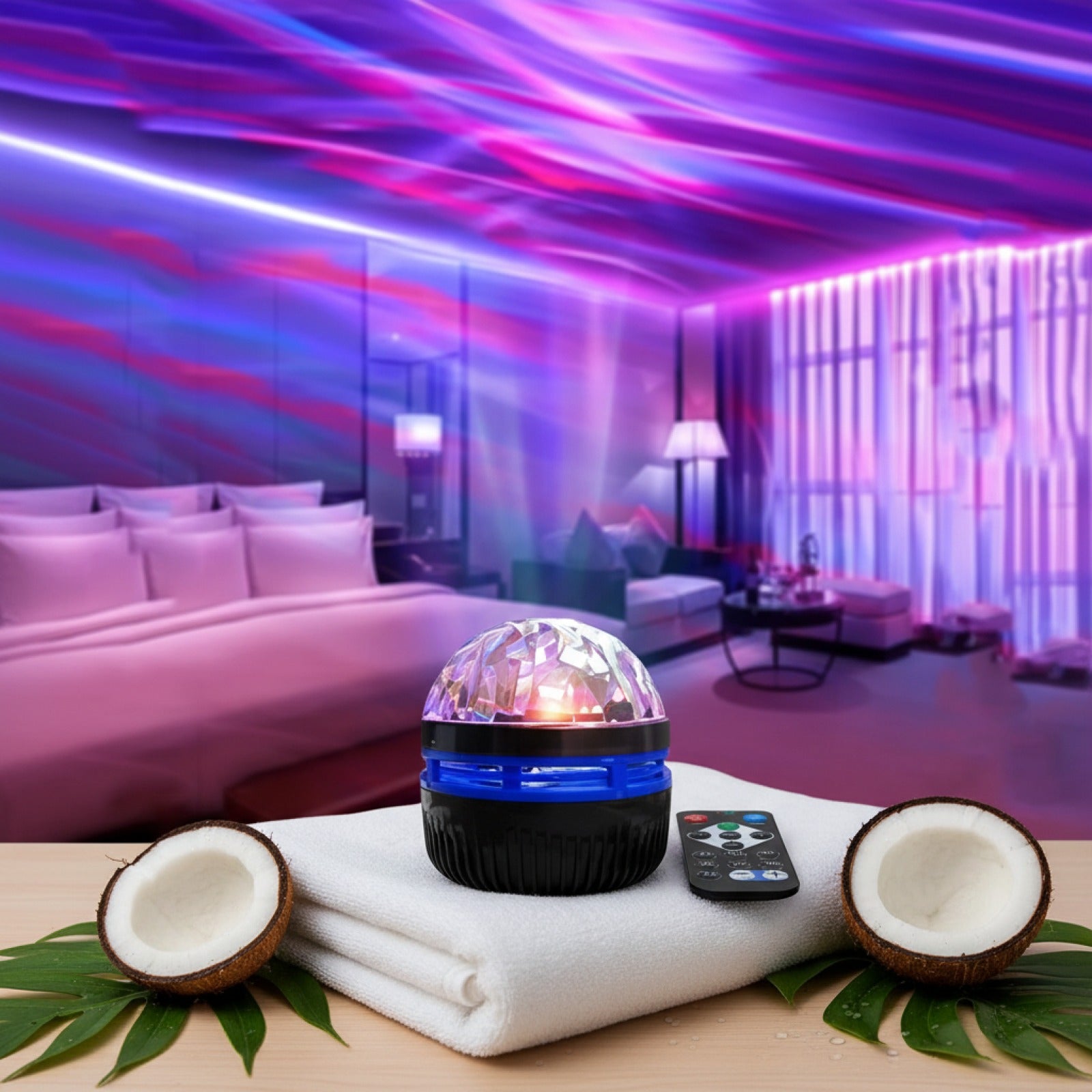 Veilleuse Projecteur Galaxie USB Aurora 360° Rotatif avec Télécommande - Décoration Ambiance Salon & Chambre
