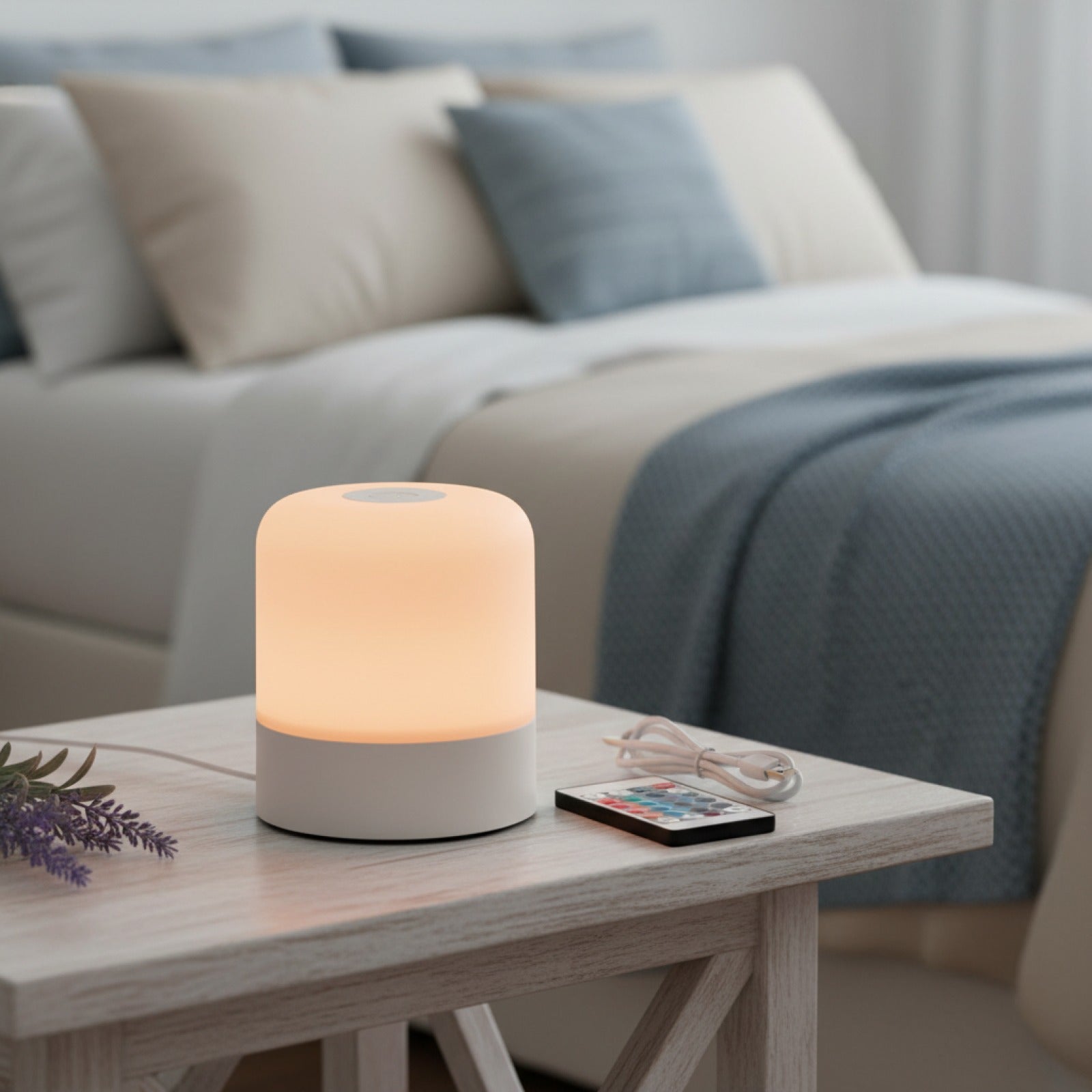 Veilleuse LED Tactile Rechargeable RGB avec Télécommande - Lampe d'Ambiance Dimmable pour Chambre et Salon