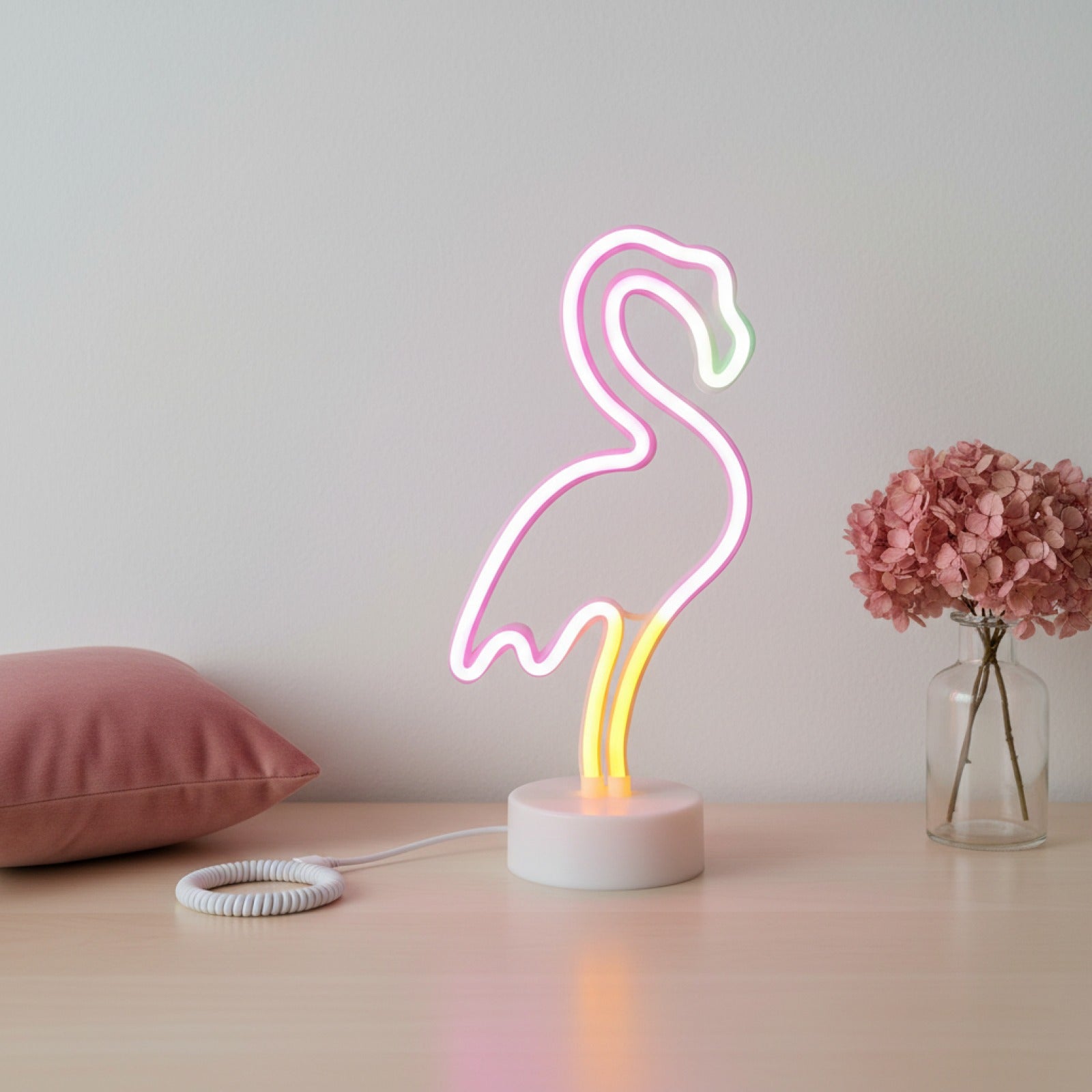Veilleuse LED Flamingo - Décoration Lumineuse USB/Batterie pour Fête, Cadeau Saint-Valentin