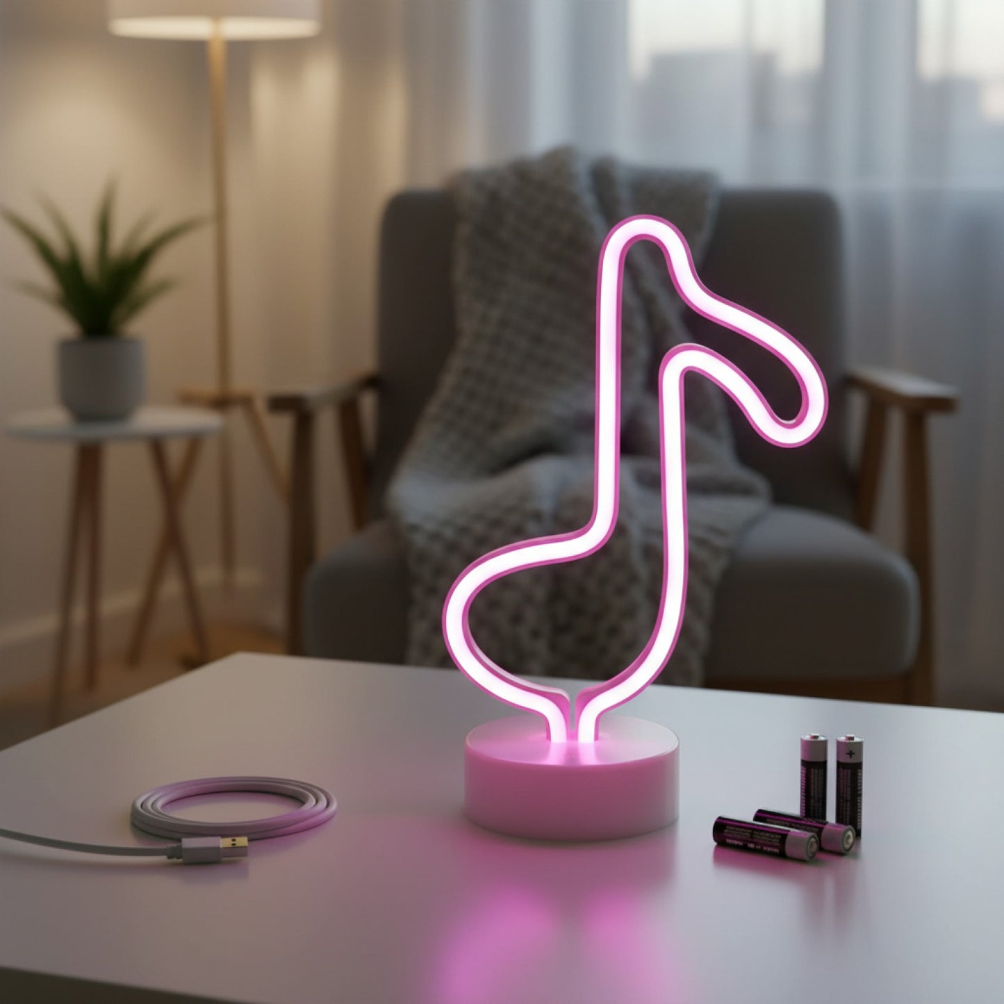 Veilleuse Néon LED USB/Batterie - Décoration Lumineuse pour Fête, Anniversaire, Mariage