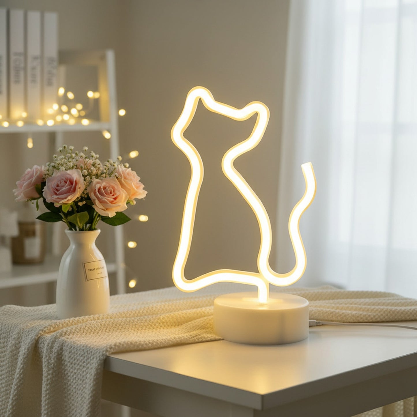 Veilleuse Néon LED USB/Batterie pour Décoration de Chambre, Fête, Mariage - Idée Cadeau Saint-Valentin & Fête des Mères