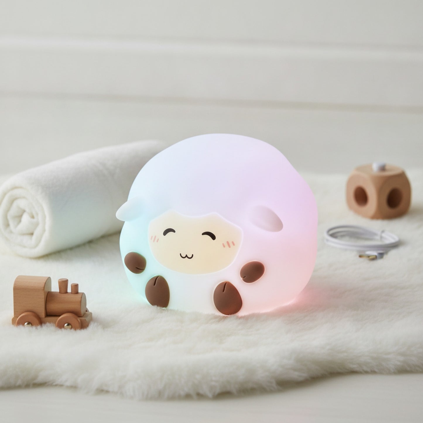Veilleuse Animale en Silicone Rechargeable - Lampe de Chevet Douce pour Chambre d'Enfant