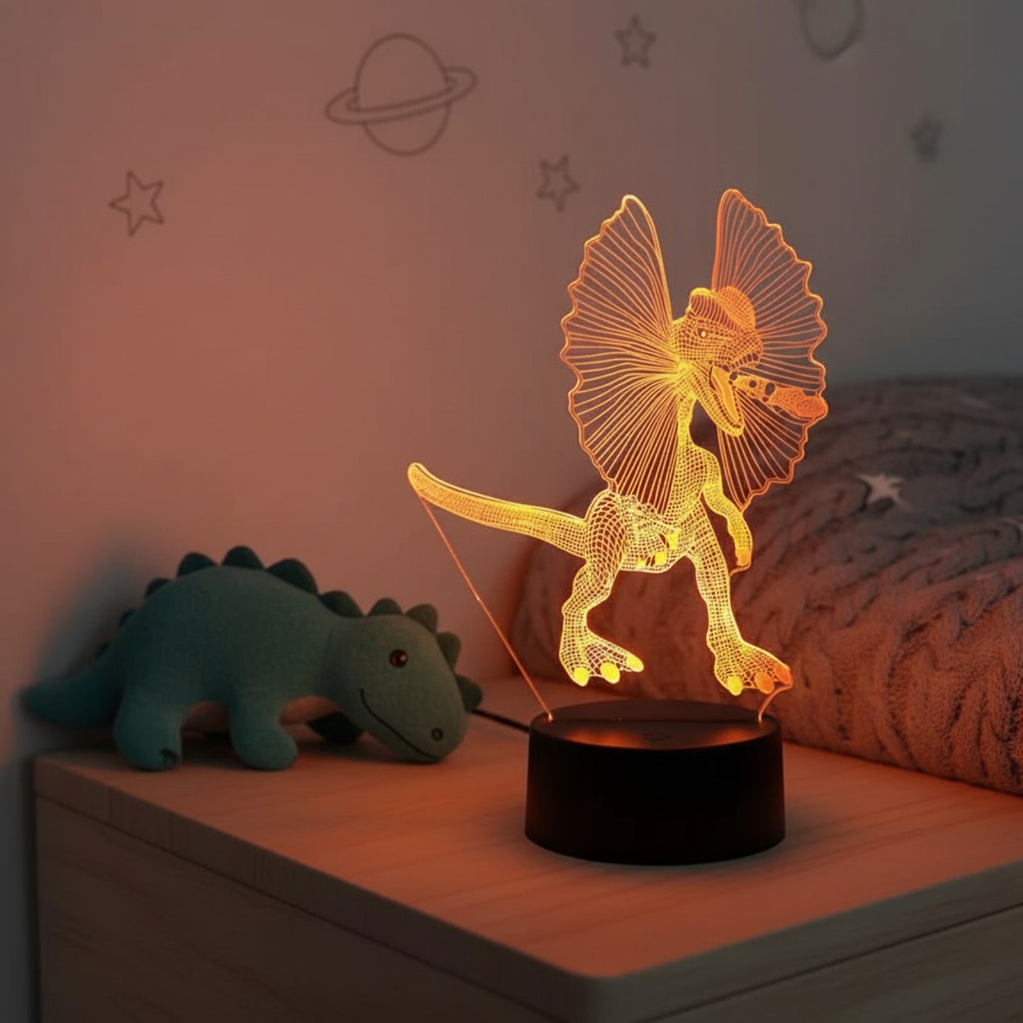 Veilleuse LED 3D Dinosaure Spinosaurus pour chambre d'enfant - Cadeau d'anniversaire