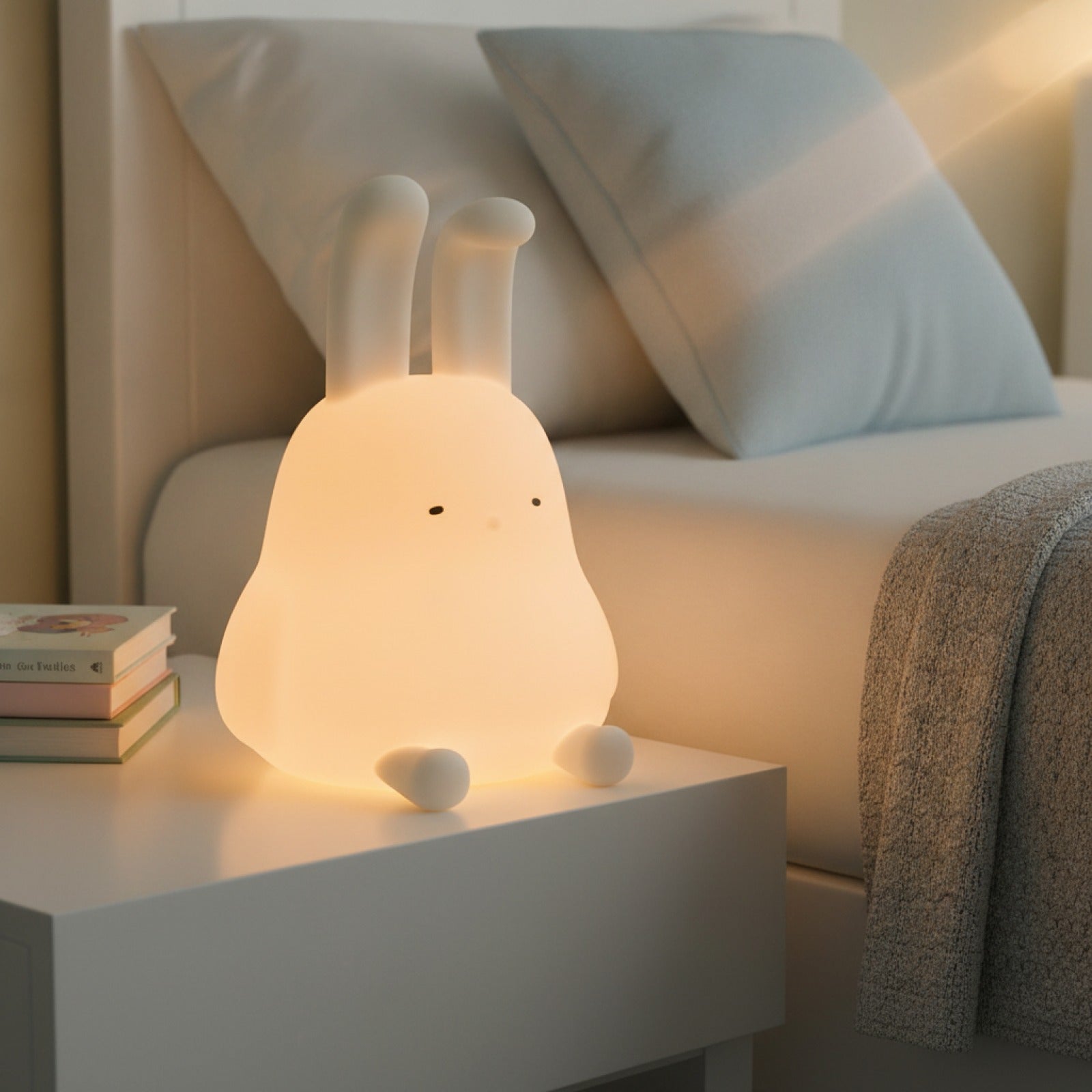 Veilleuse Lapin Mignon en Silicone pour Chambre d'Enfant - Cadeau Anniversaire Garçon & Fille
