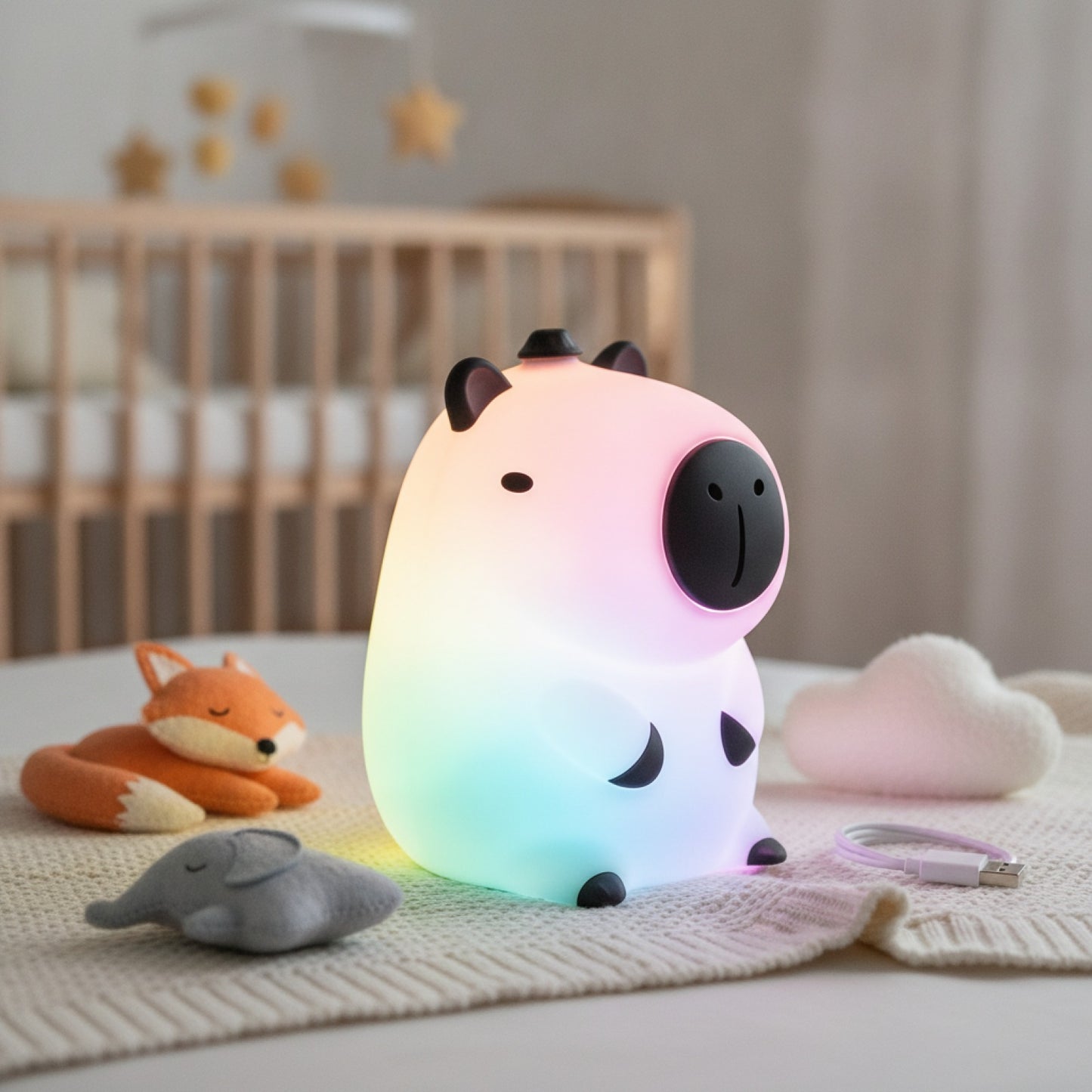 Veilleuse Silicone Animal Rechargeable - Douce Lumière pour Chambre d'Enfant