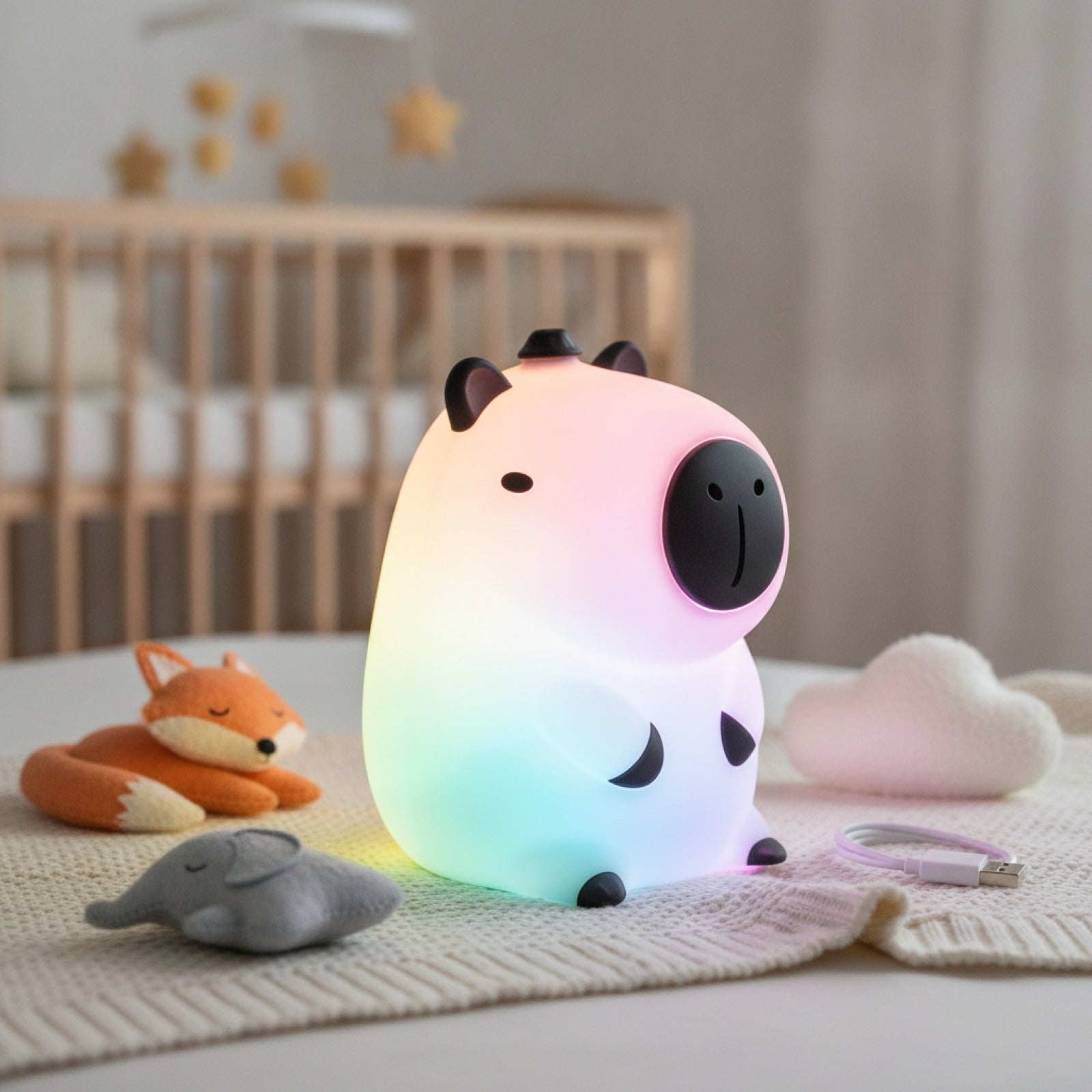 Veilleuse Silicone Animal Rechargeable - Douce Lumière pour Chambre d'Enfant