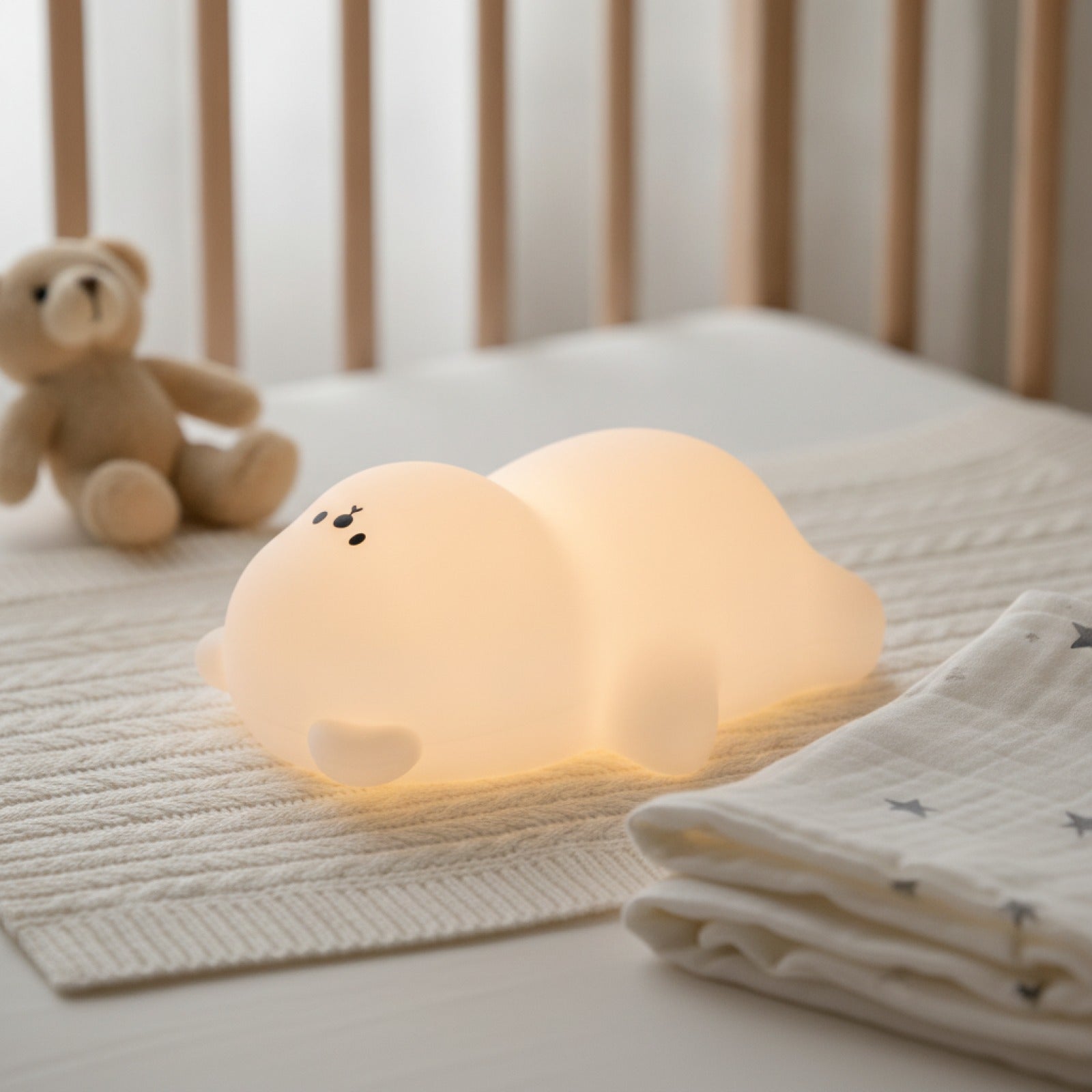 Veilleuse Silicone Enfant "Ours" - Lampe d'Ambiance Douce et Créative