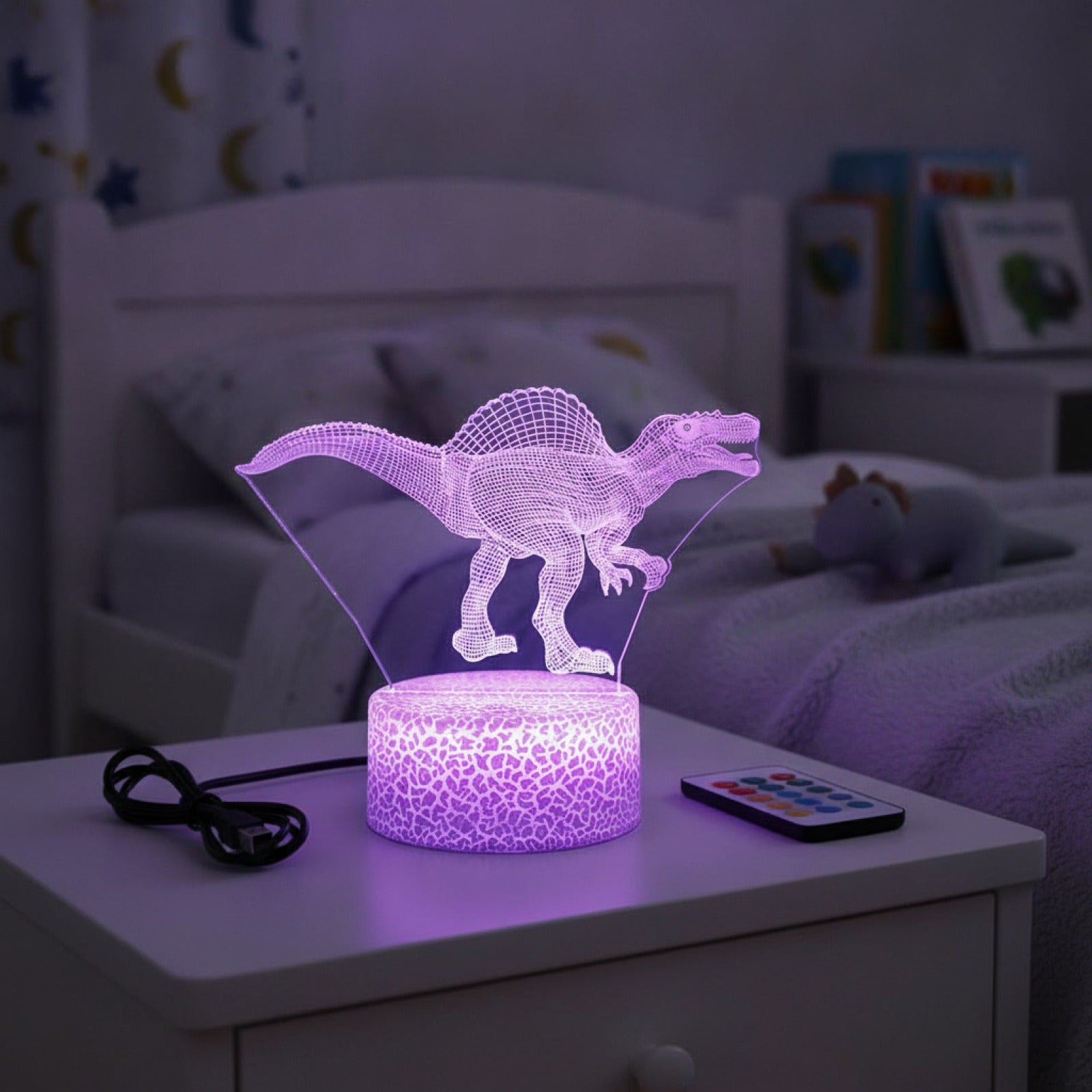 Veilleuse LED 3D Dinosaure Spinosaurus pour Chambre d'Enfant - Cadeau Anniversaire